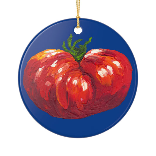 Juicy Tomato Ceramic Ornament (2-Side Print)