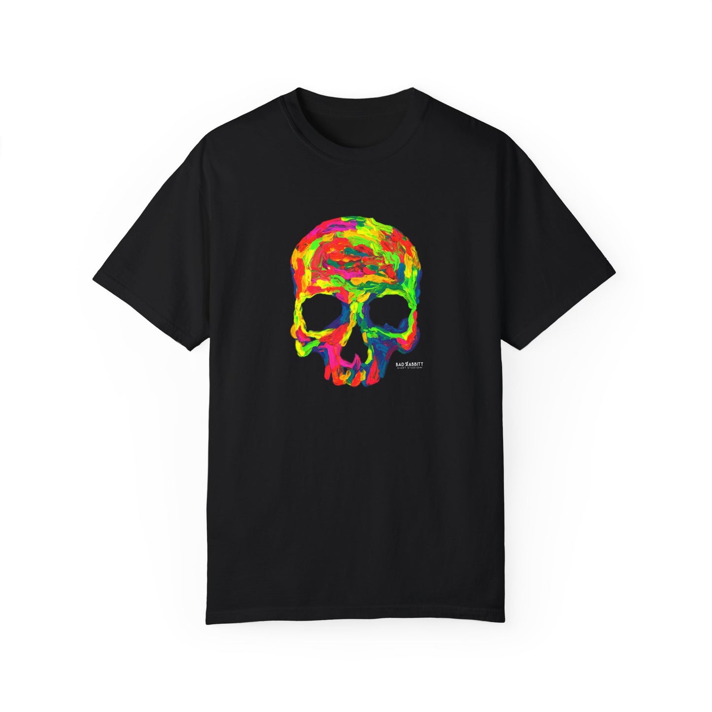 Rainbow Globby Skull Unisex Garment-Dyed T-shirt