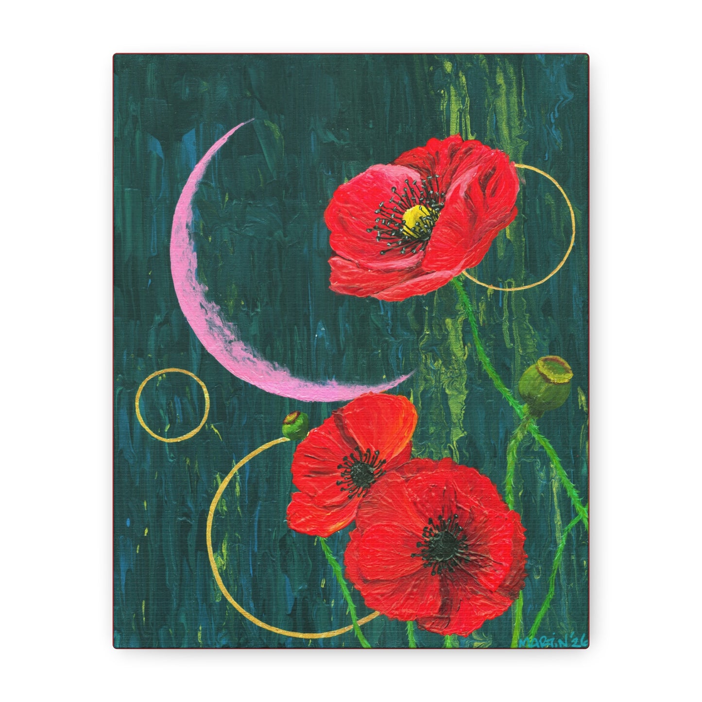 "Poppies" Matte Canvas, Stretched, 1.25"