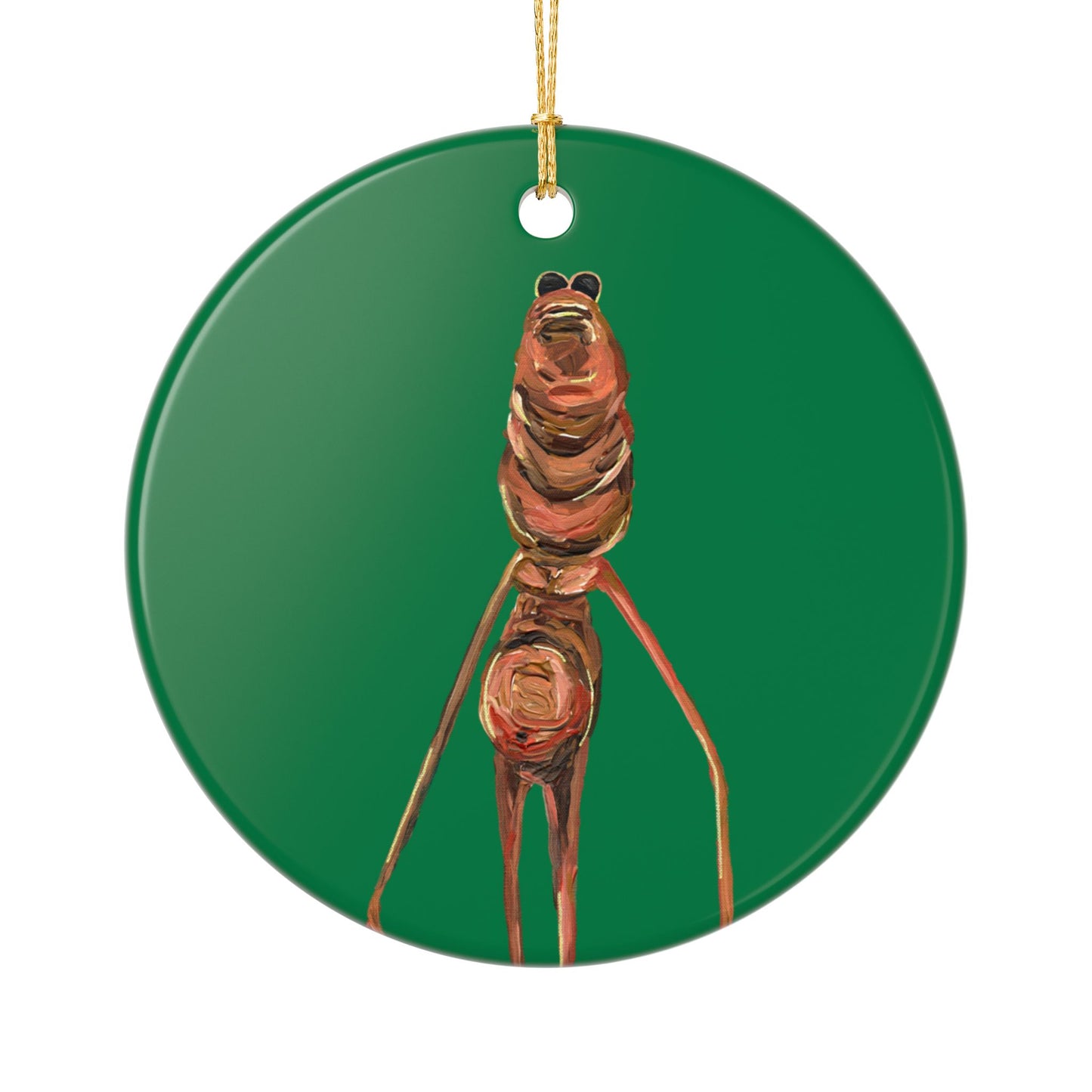 Marcus the Worm Ceramic Ornament (2-Side Print)