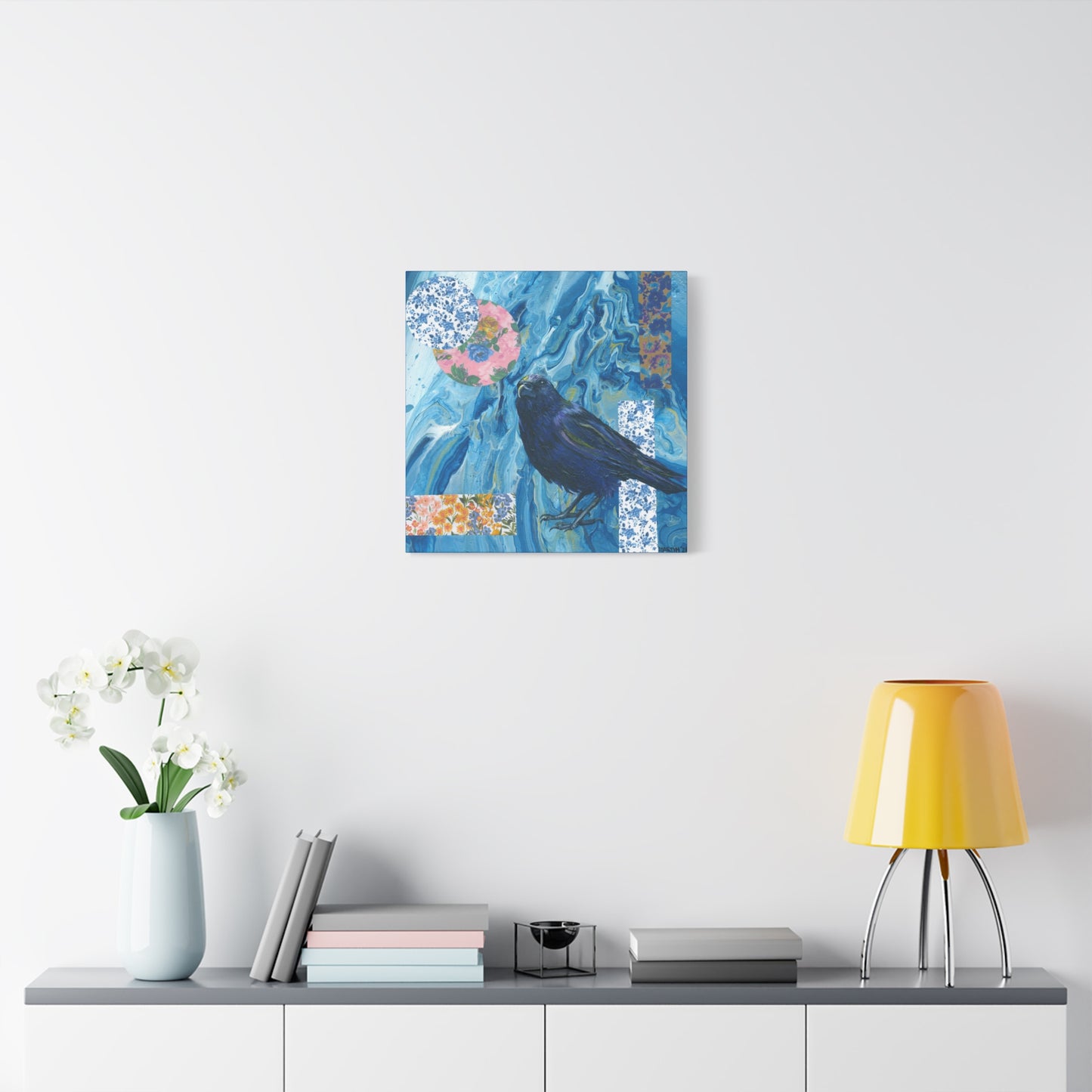 "Blue Crow" Matte Canvas, Stretched, 1.25"