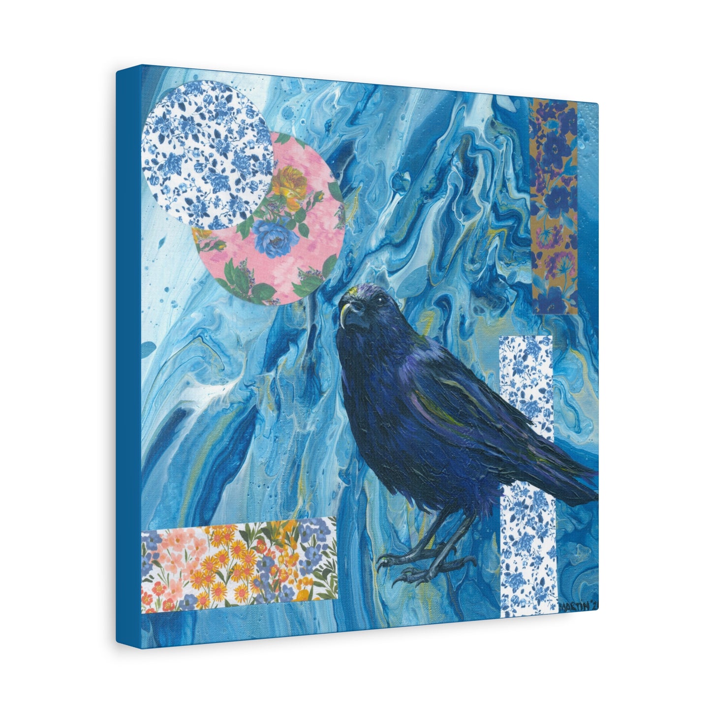 "Blue Crow" Matte Canvas, Stretched, 1.25"
