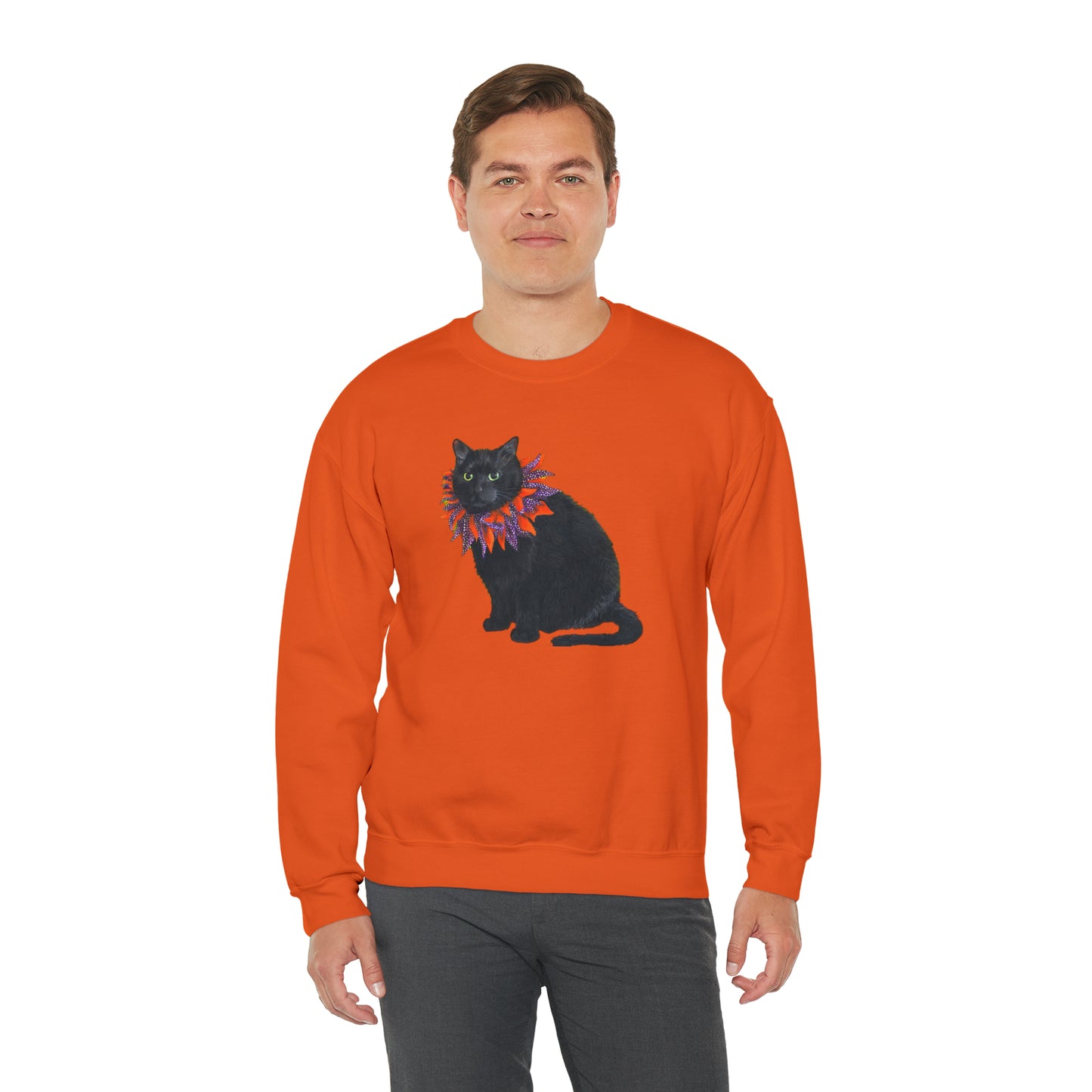12 the Magical Halloween Cat Unisex Heavy Blend™ Crewneck Sweatshirt