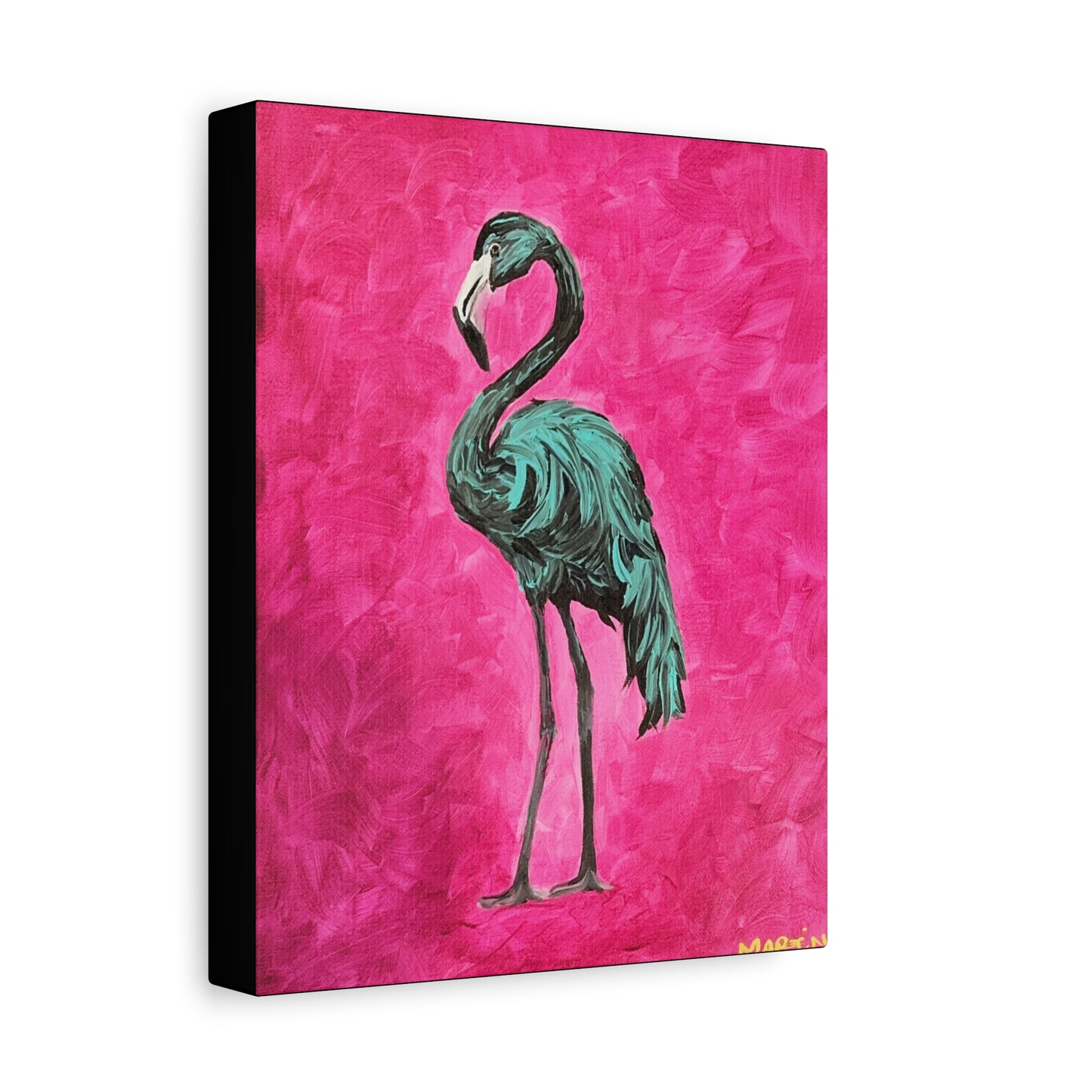 Jerry the Black Flamingo Matte Canvas, Stretched, 1.25"