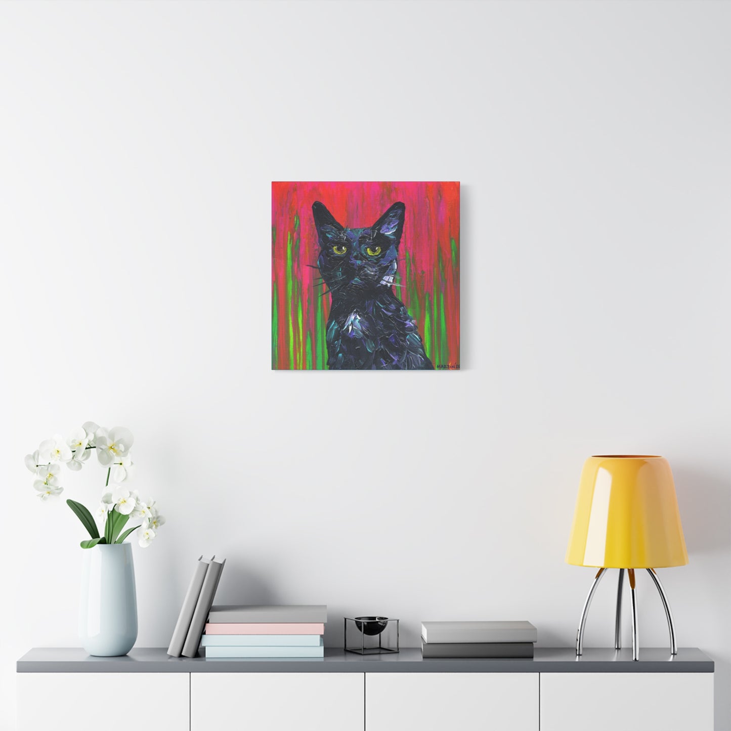 Abstract Black Cat Matte Canvas, Stretched, 1.25"