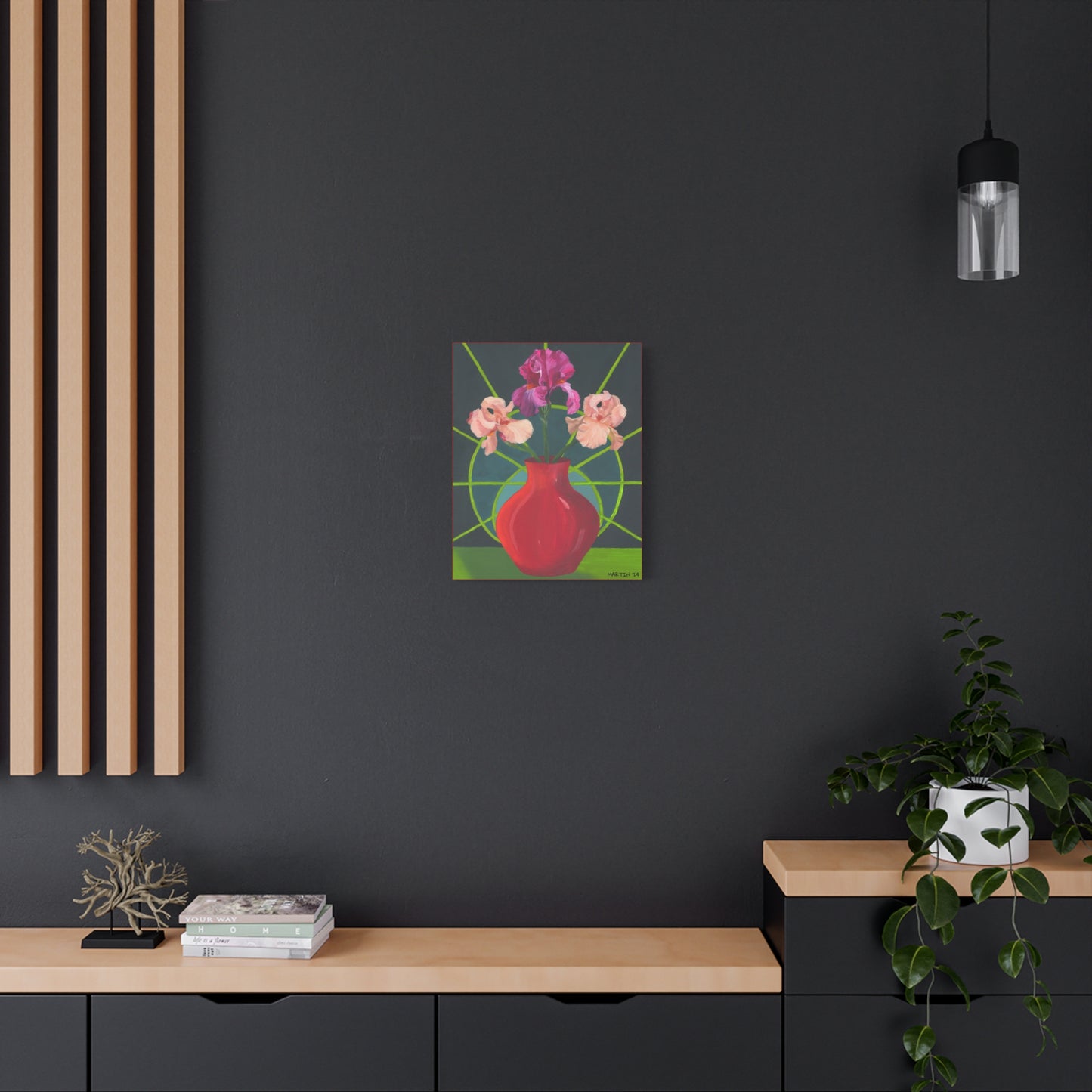 Three Pink Iris Canvas Gallery Wrap