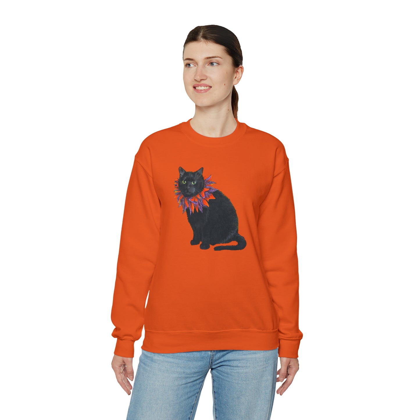 12 the Magical Halloween Cat Unisex Heavy Blend™ Crewneck Sweatshirt
