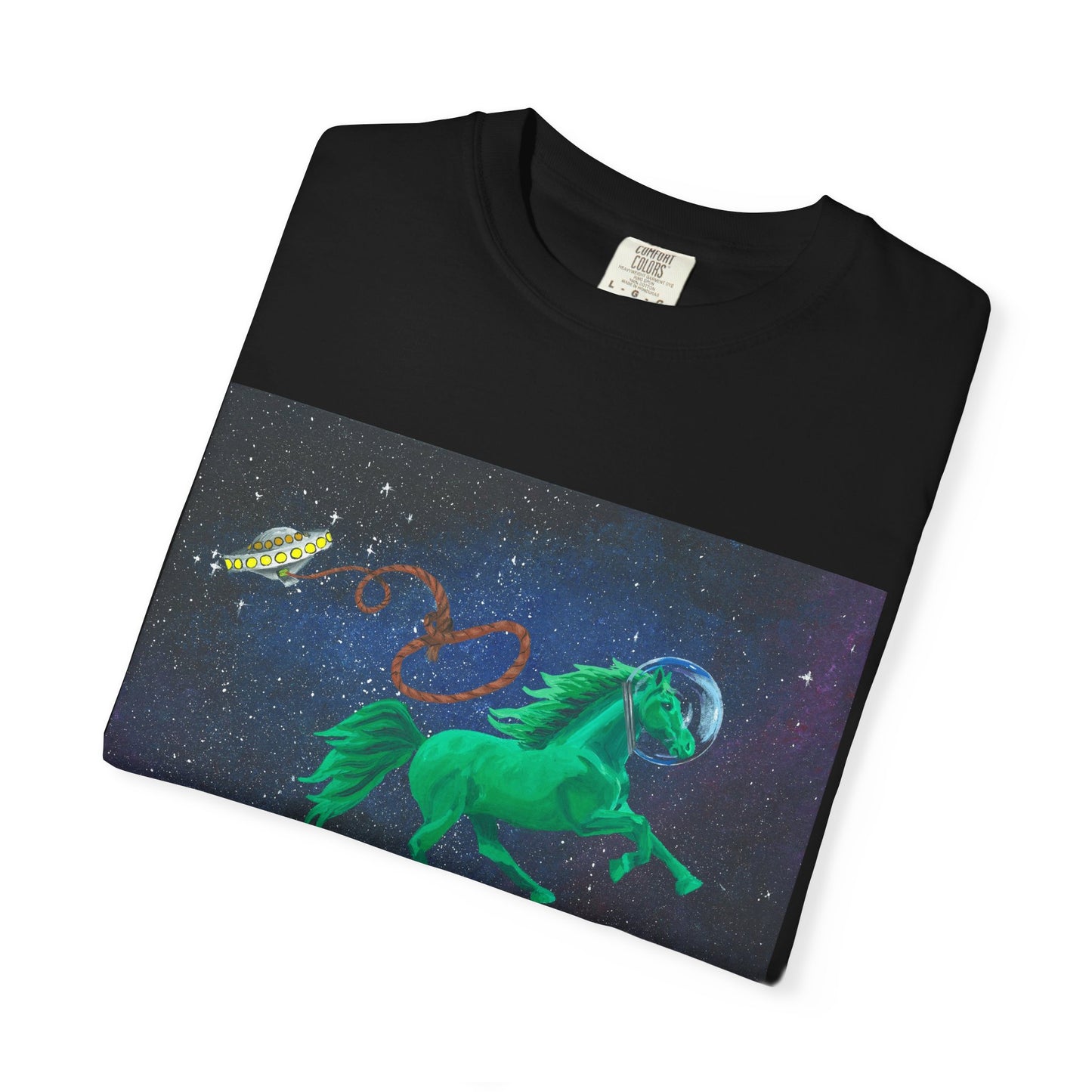 Space Horse Unisex Garment-Dyed T-shirt