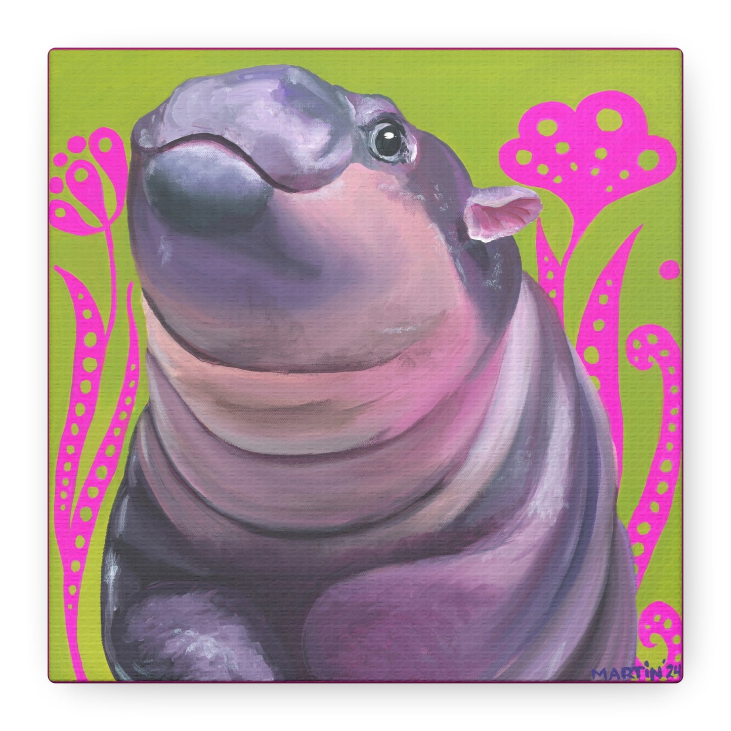 Moo Deng 2 Matte Canvas, Stretched, 1.25"
