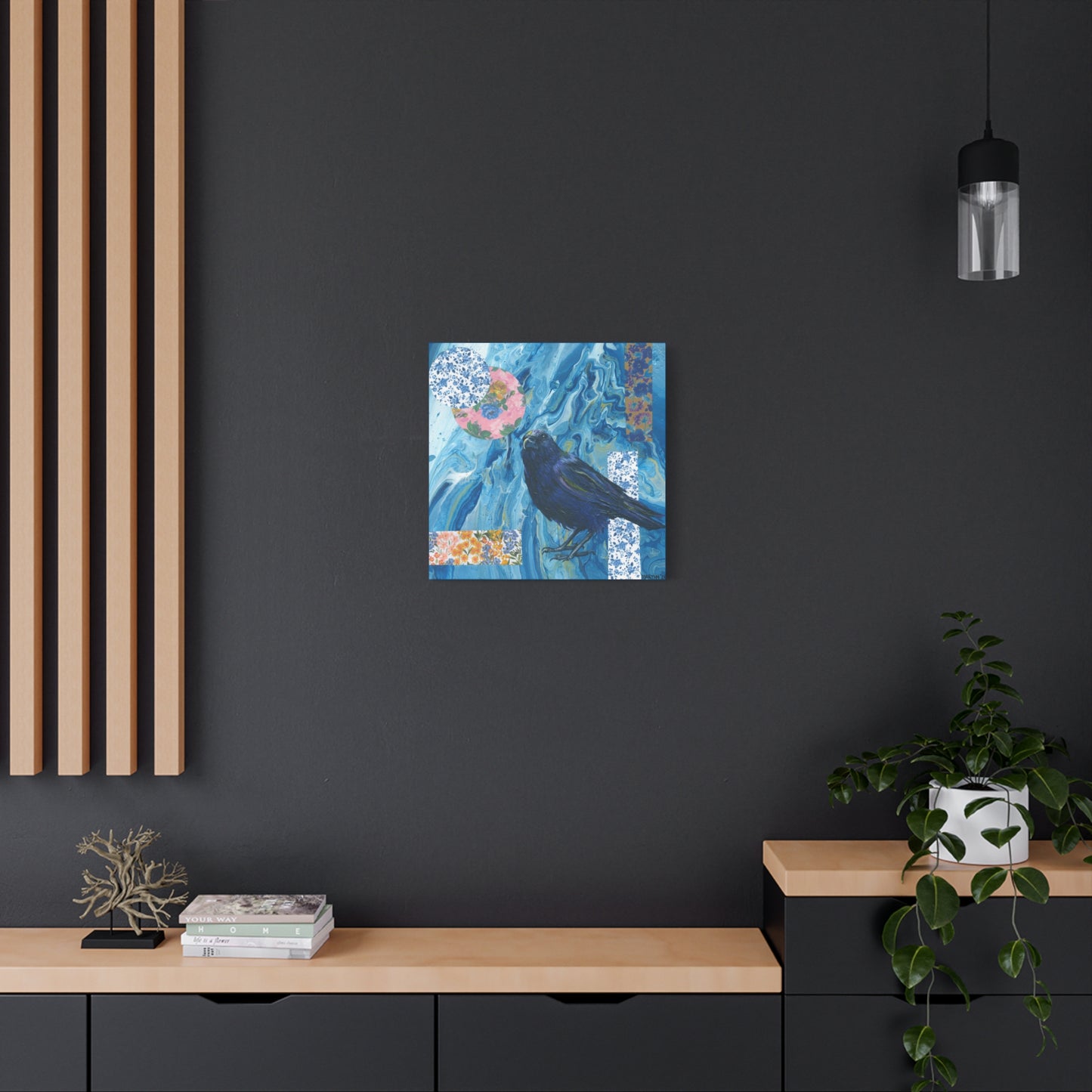 "Blue Crow" Matte Canvas, Stretched, 1.25"