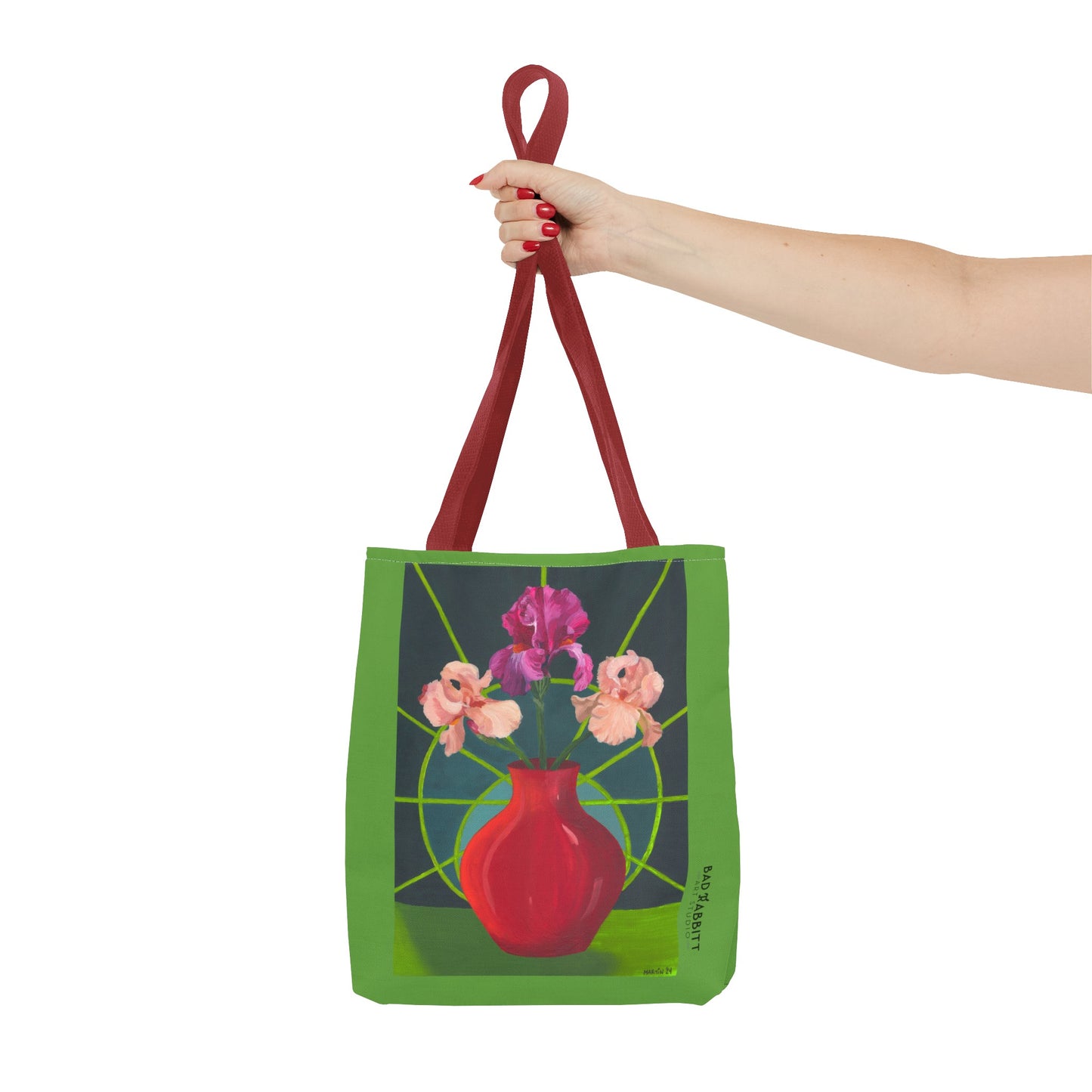 Three Pink Irises Tote Bag (AOP)