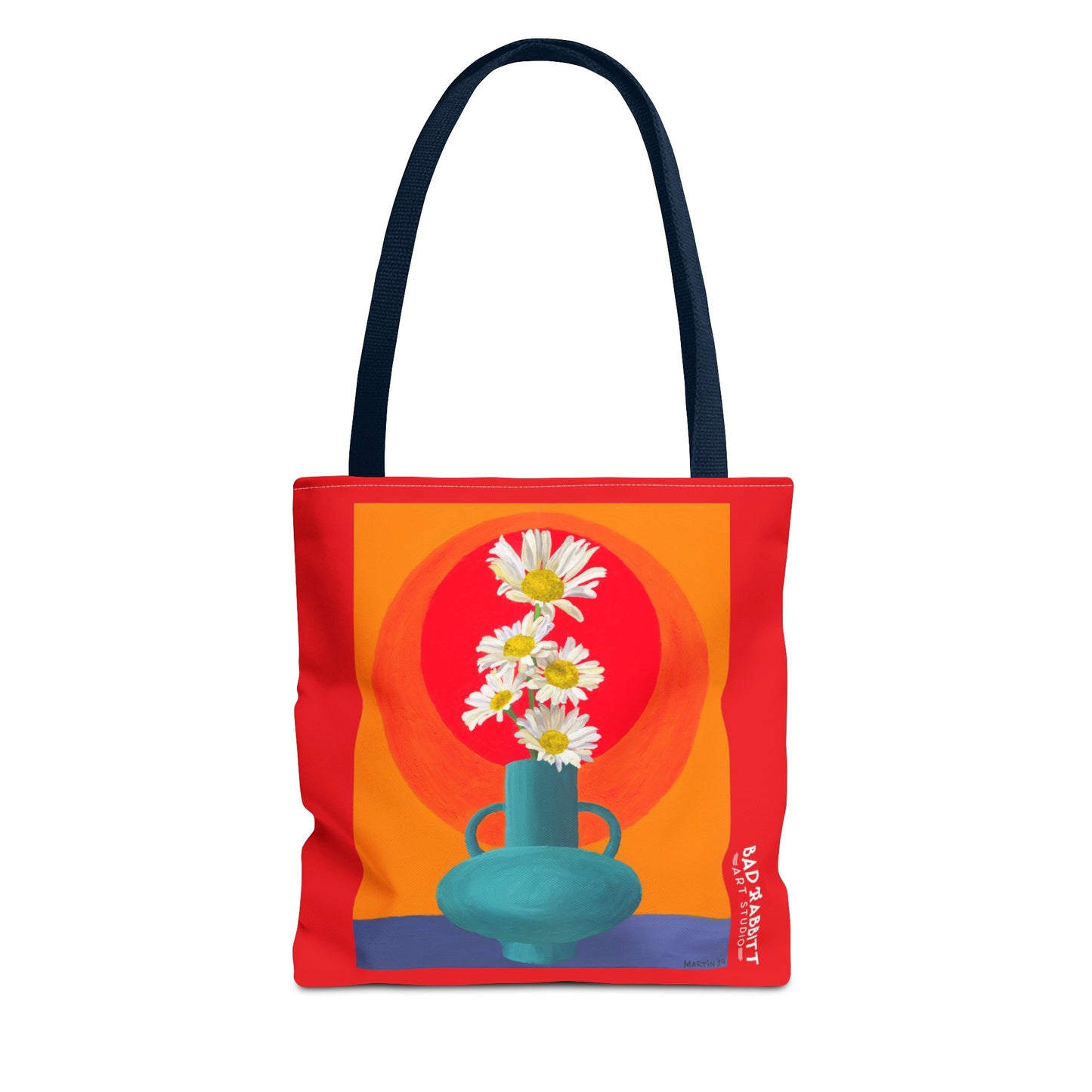 Wild Daisies in Teal Vase Tote Bag (AOP)