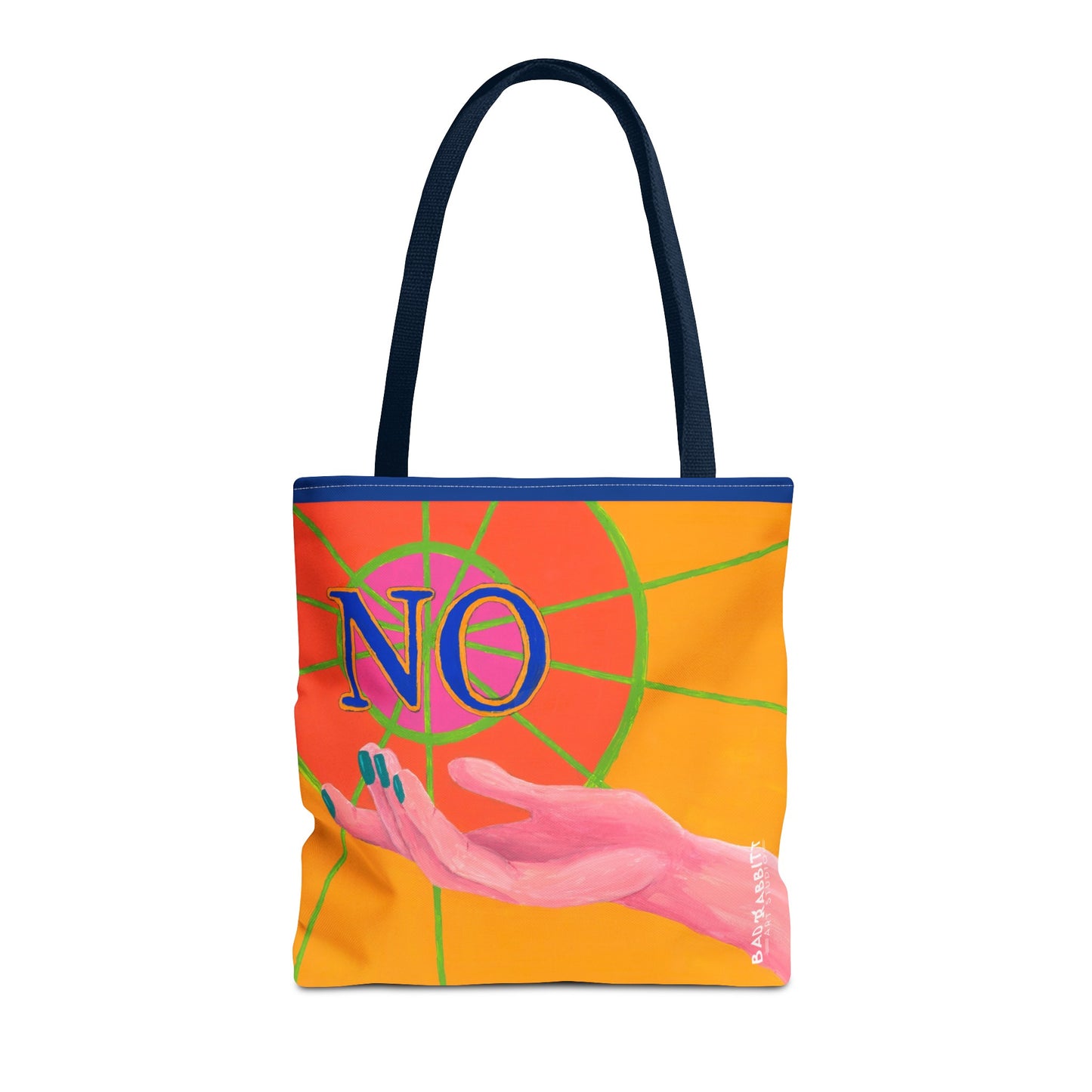 "No" Hand Tote Bag (AOP)