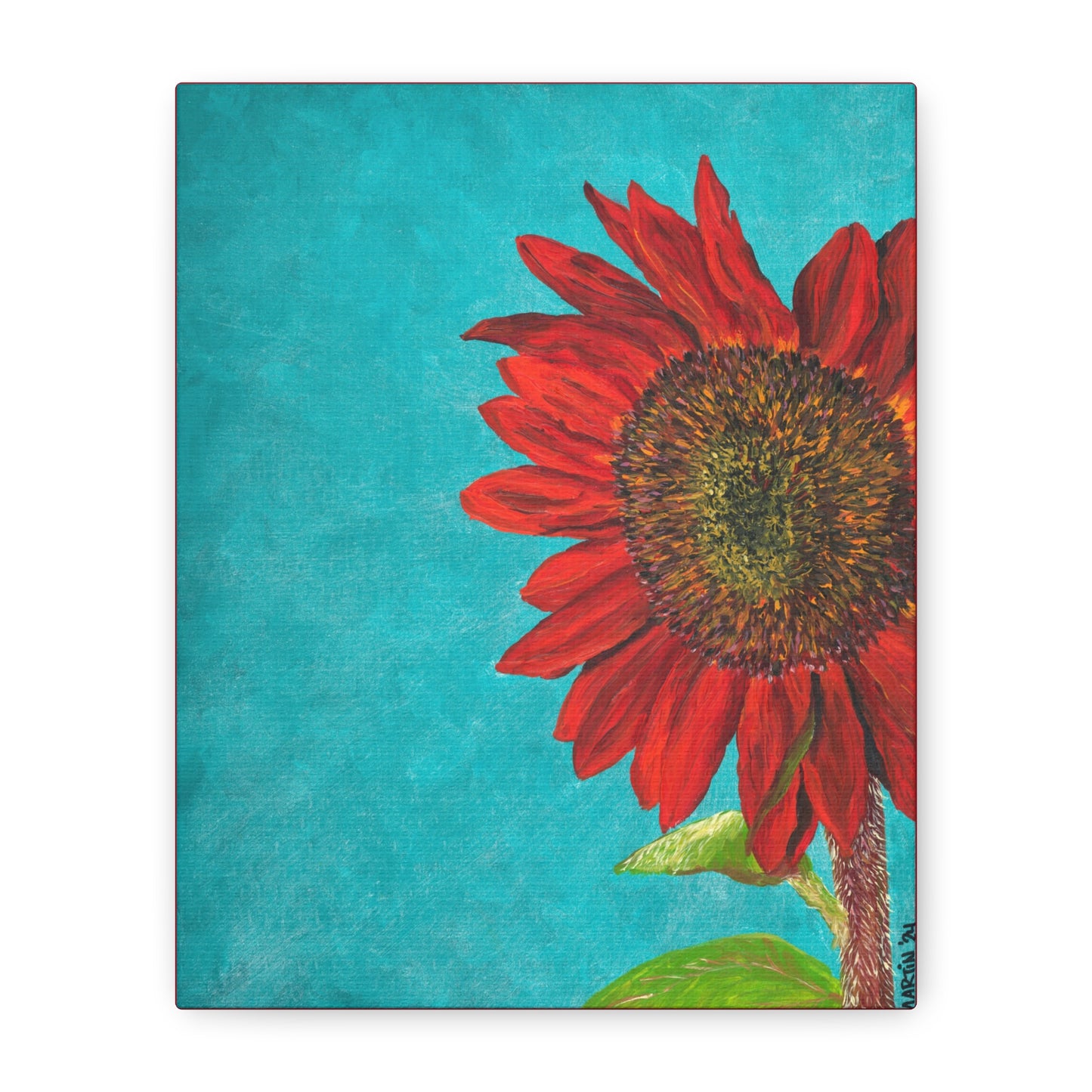 Red Sunflower Canvas Gallery Wrap