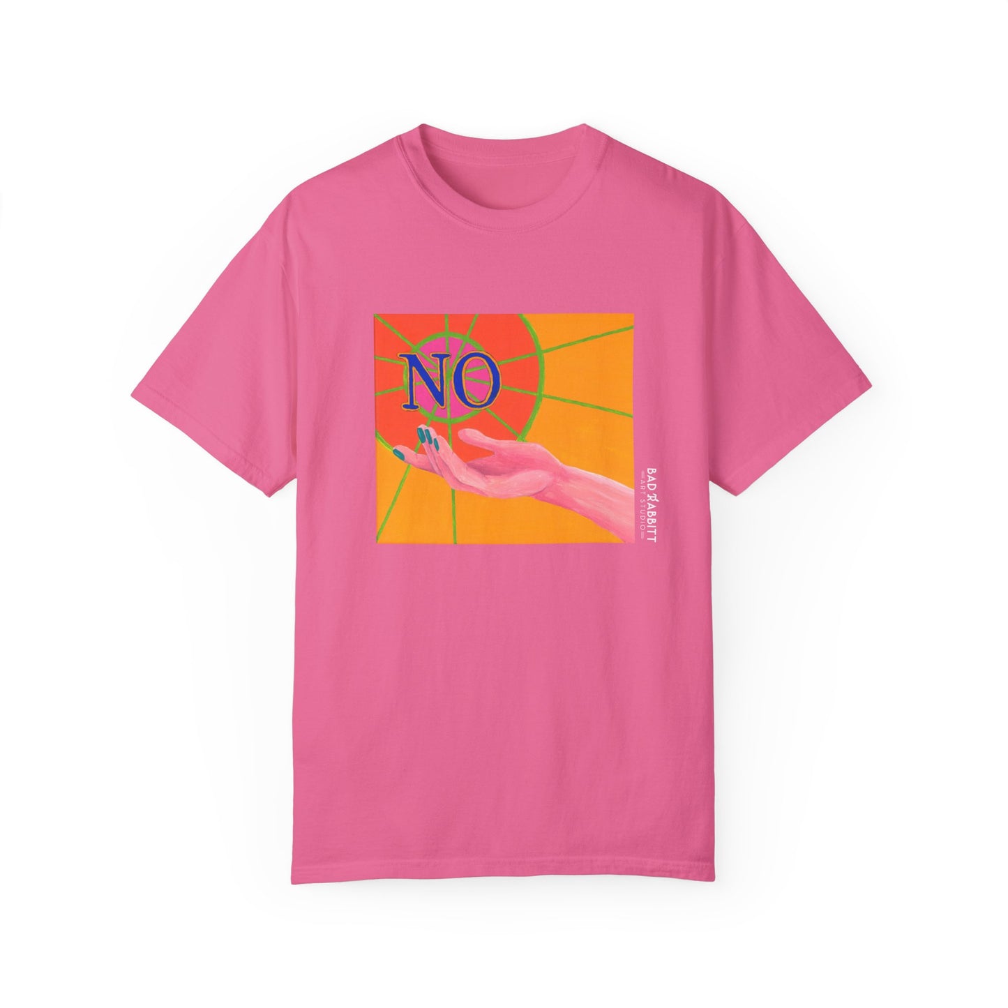 "NO" Hand Unisex Garment-Dyed T-shirt