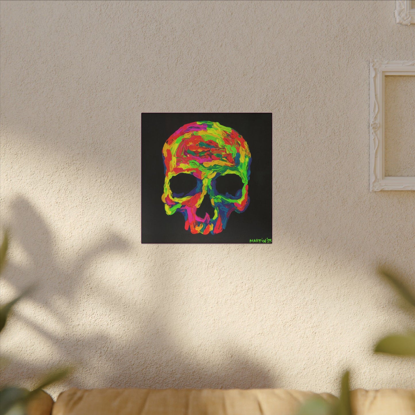 Rainbow Goopy Skull Canvas Gallery Wrap