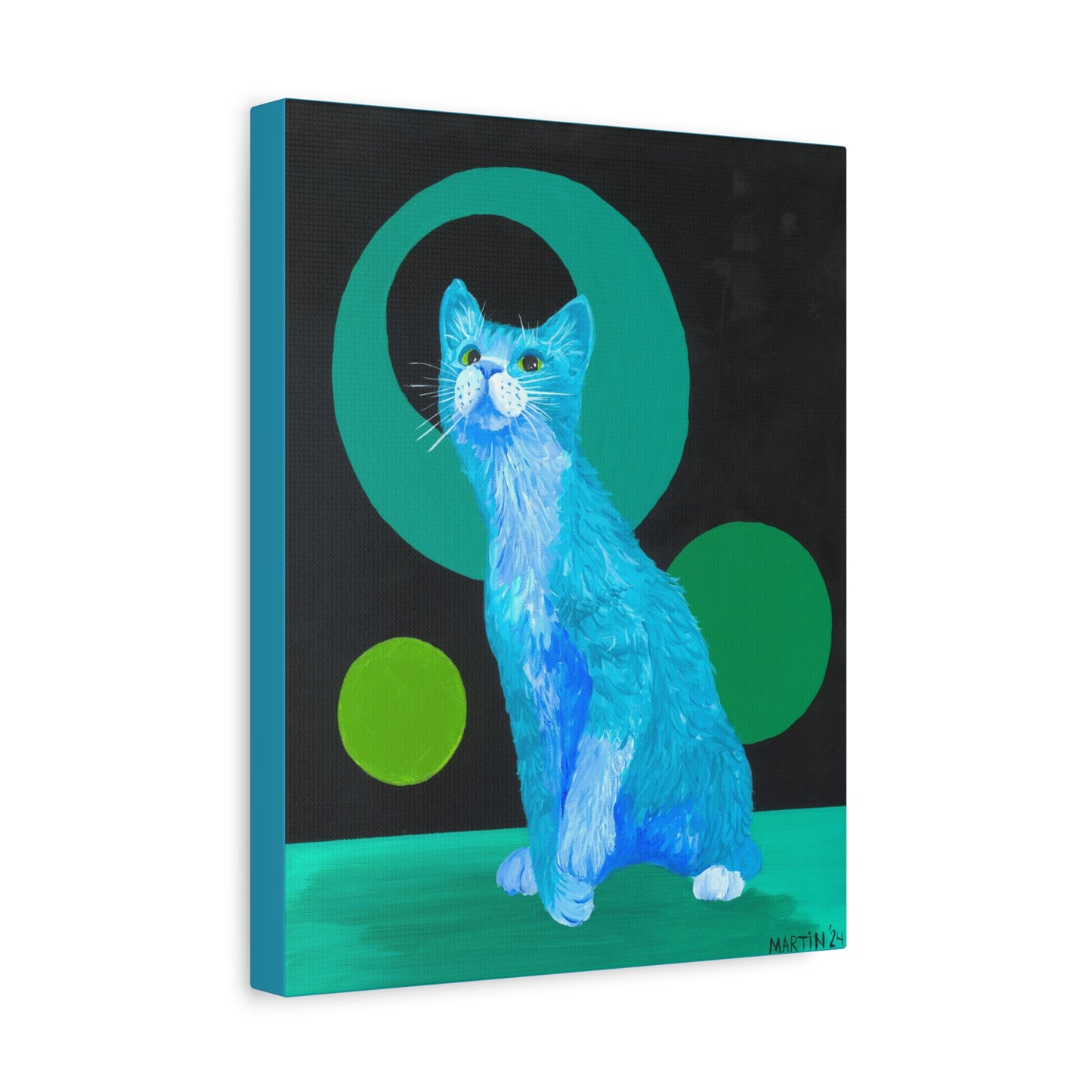 Teal Tabby Canvas Gallery Wrap