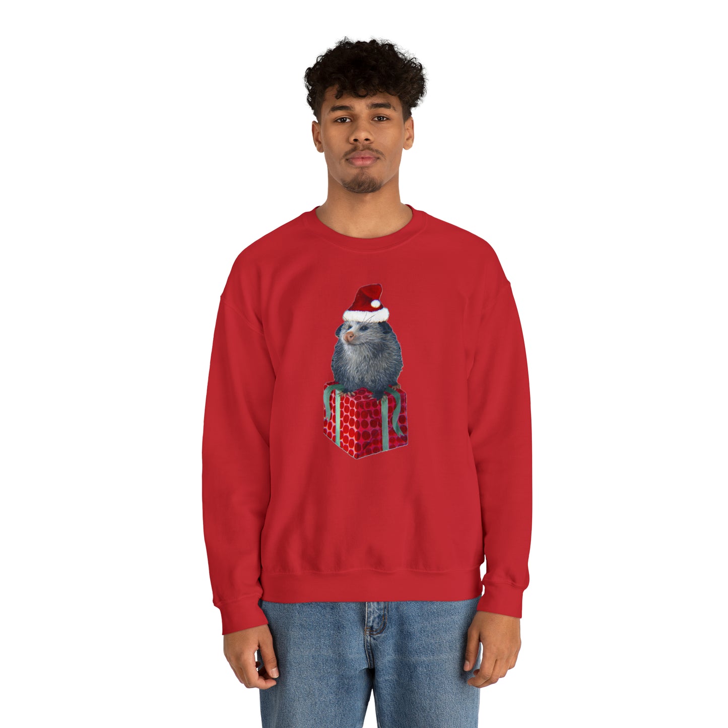 Christmas Opossum Unisex Heavy Blend™ Crewneck Sweatshirt