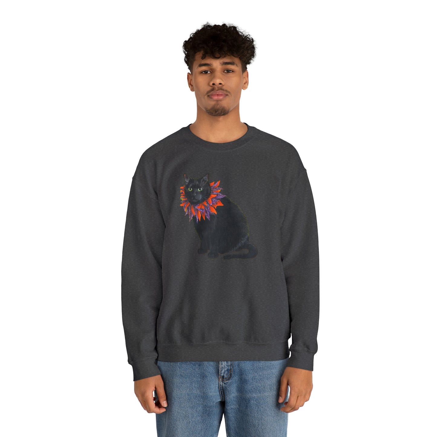 12 the Magical Halloween Cat Unisex Heavy Blend™ Crewneck Sweatshirt
