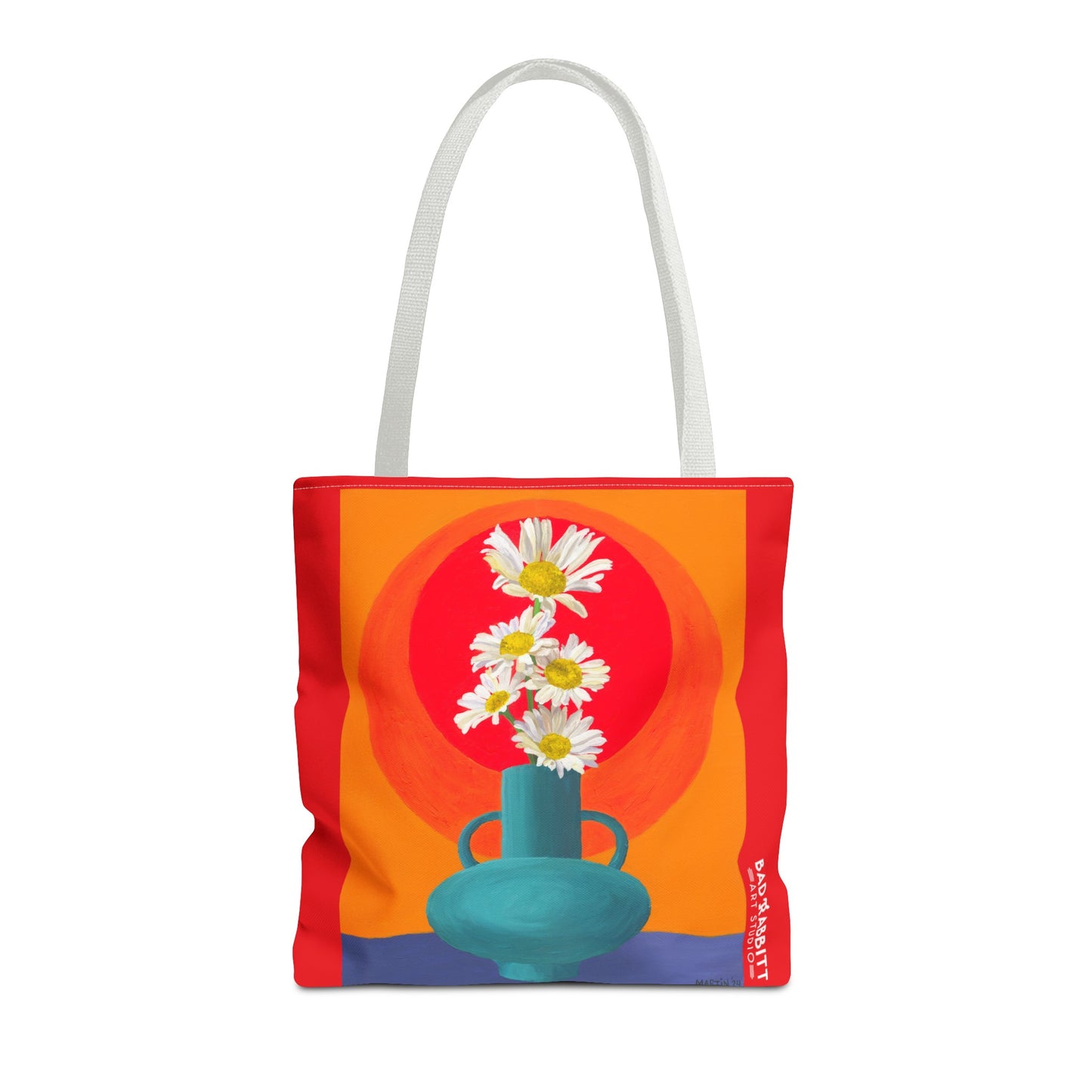 Wild Daisies in Teal Vase Tote Bag (AOP)