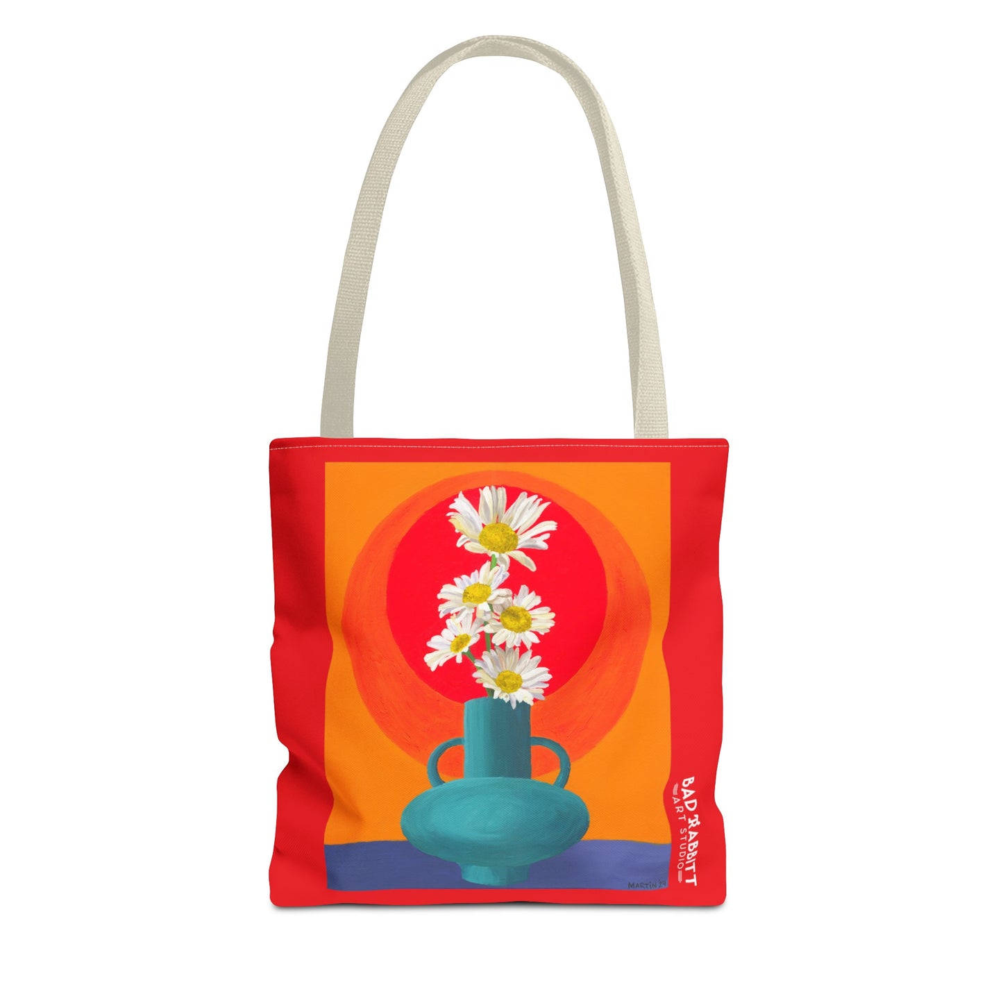 Wild Daisies in Teal Vase Tote Bag (AOP)