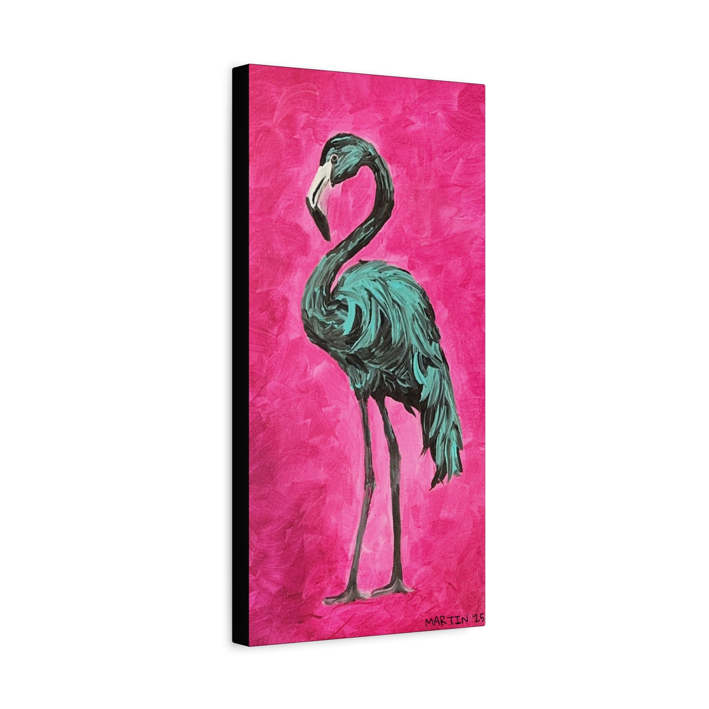 Jerry the Black Flamingo Matte Canvas, Stretched, 1.25"