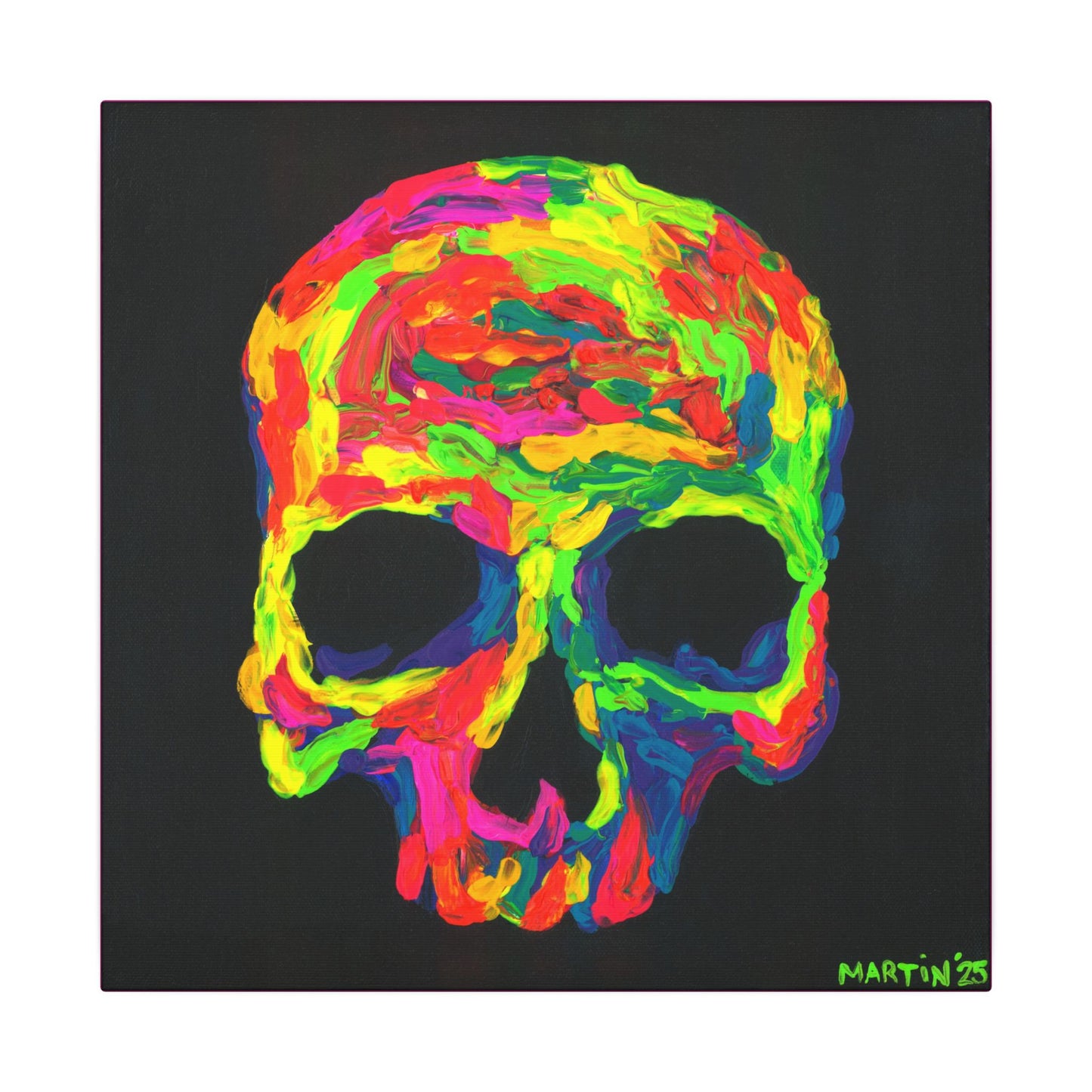 Rainbow Goopy Skull Canvas Gallery Wrap