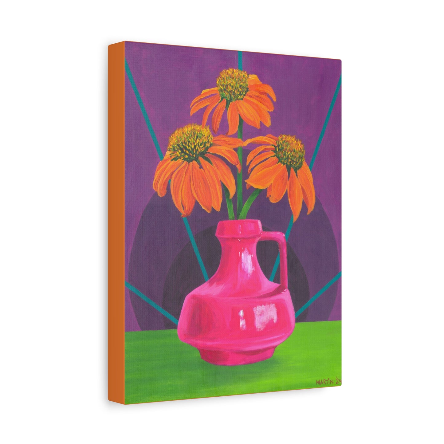 Orange Coneflowers Canvas Gallery Wrap