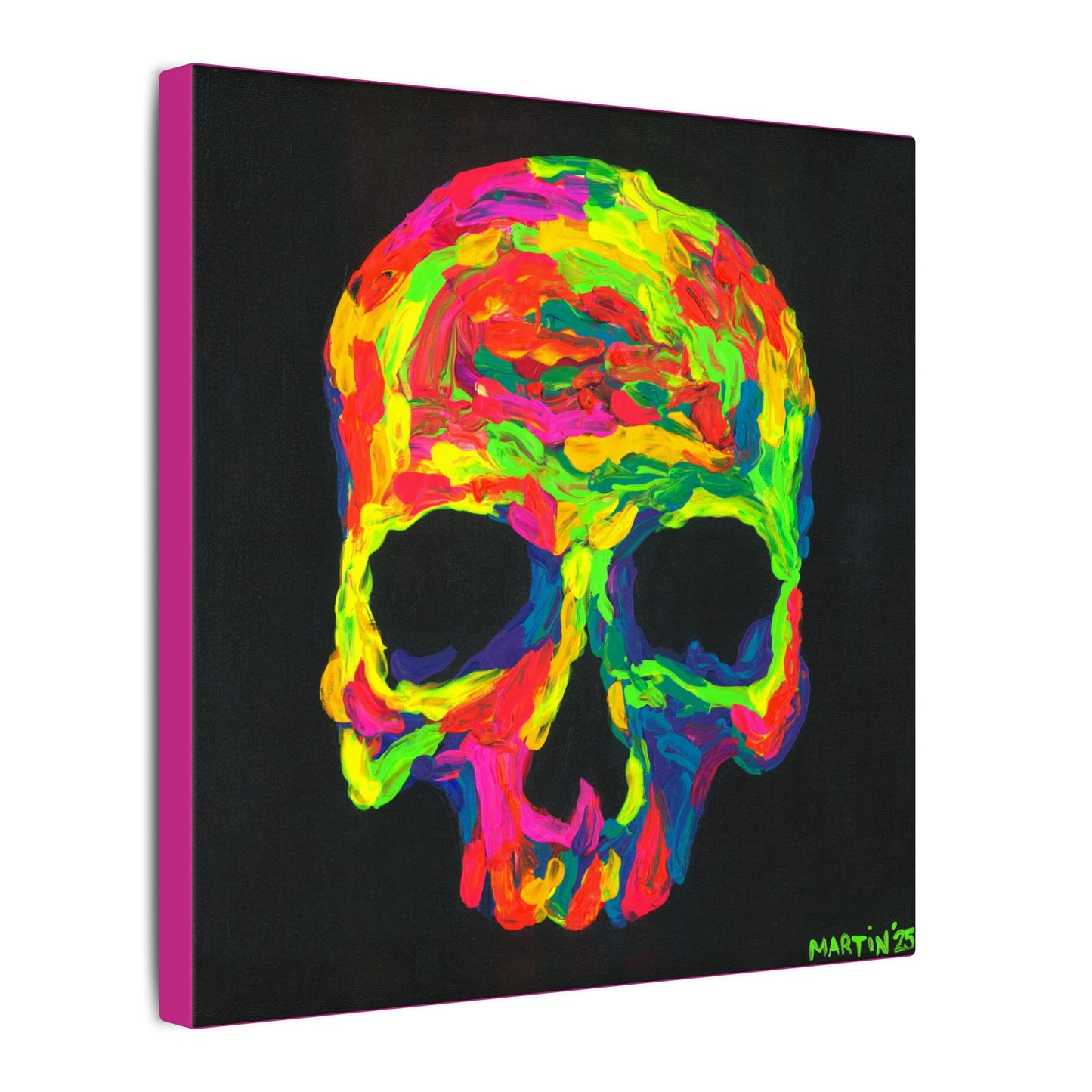 Rainbow Goopy Skull Canvas Gallery Wrap