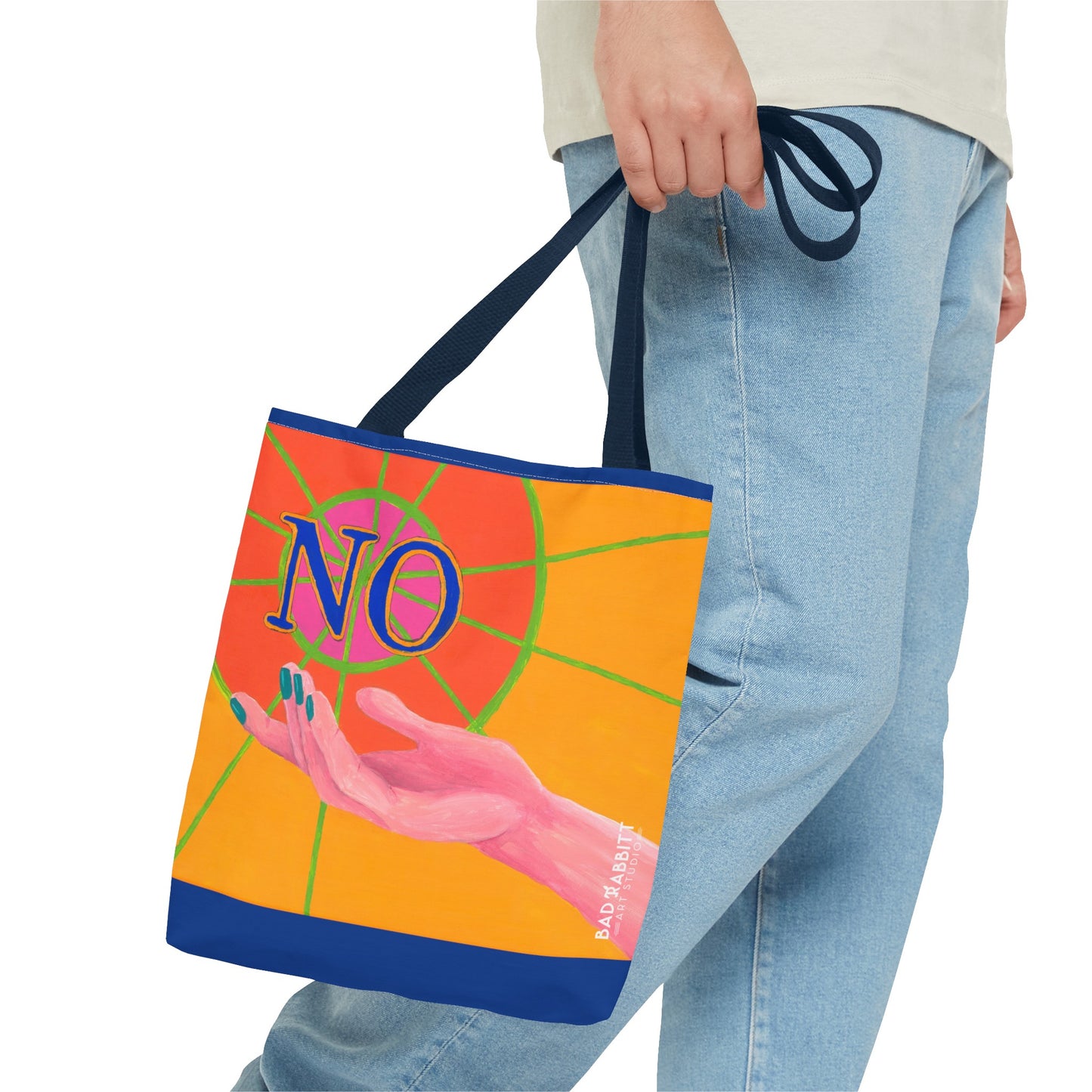 "No" Hand Tote Bag (AOP)