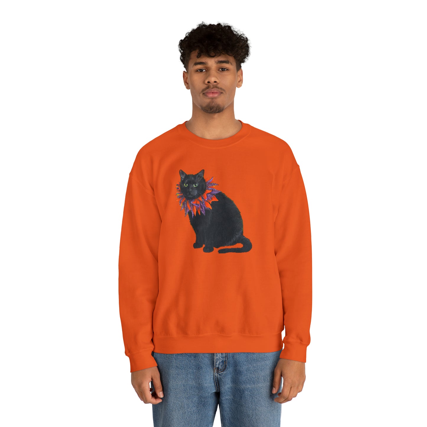 12 the Magical Halloween Cat Unisex Heavy Blend™ Crewneck Sweatshirt