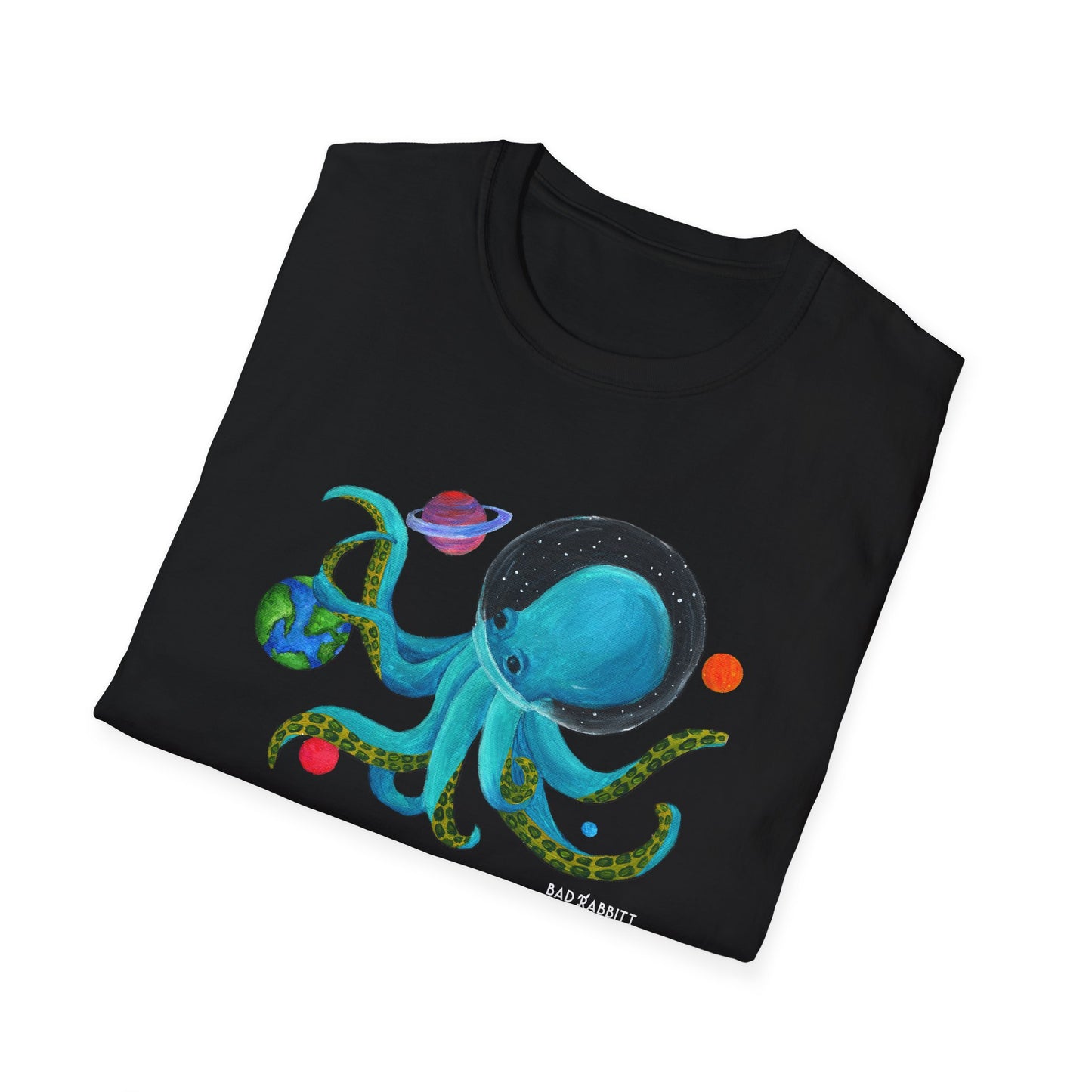 Octopus in Space Unisex Softstyle T-Shirt