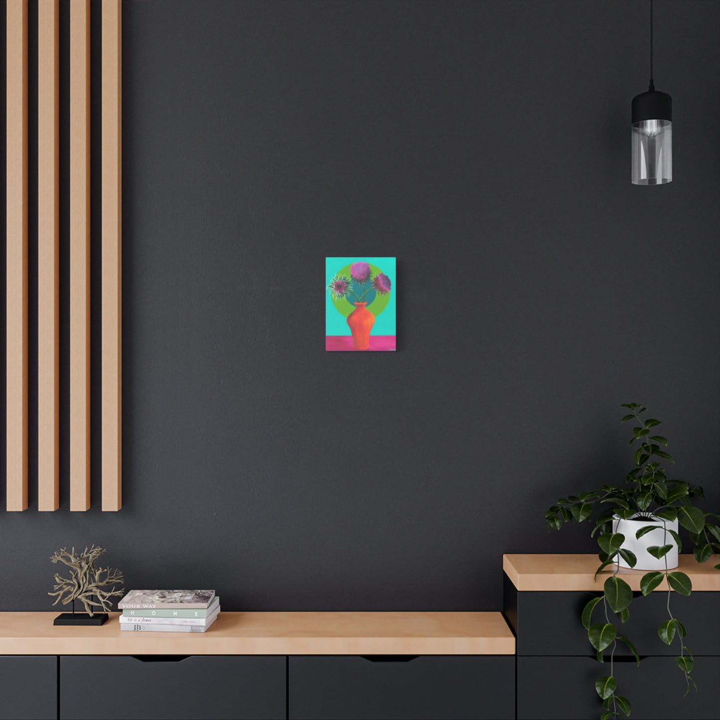 Thistle in Orange Vase Canvas Gallery Wrap