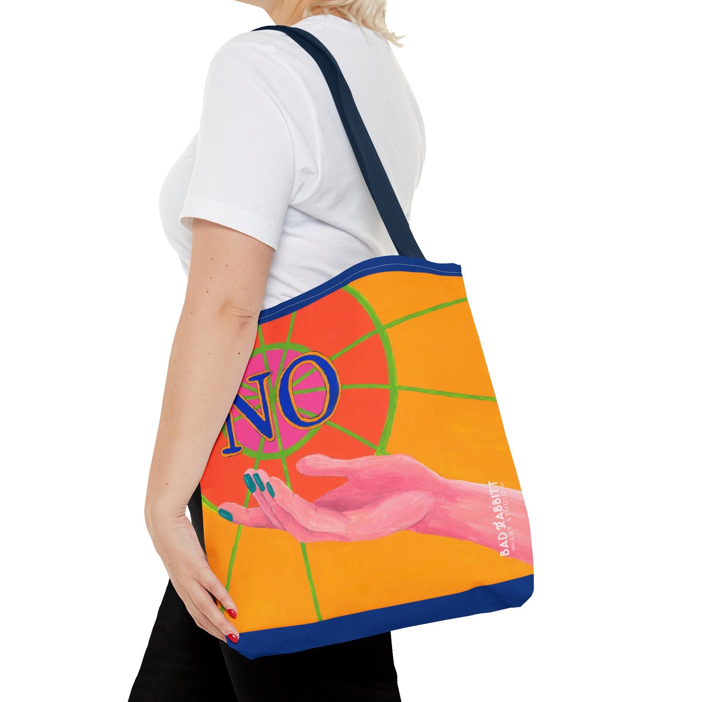 "No" Hand Tote Bag (AOP)