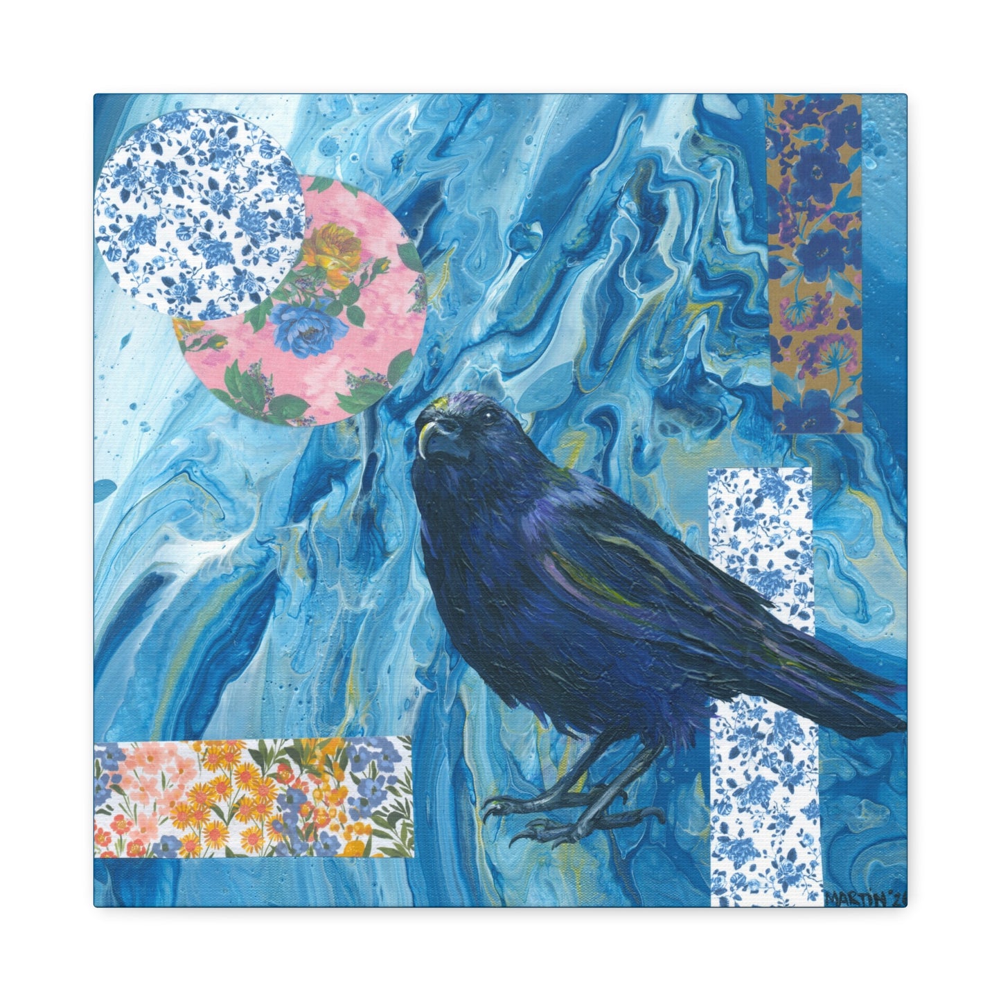 "Blue Crow" Matte Canvas, Stretched, 1.25"
