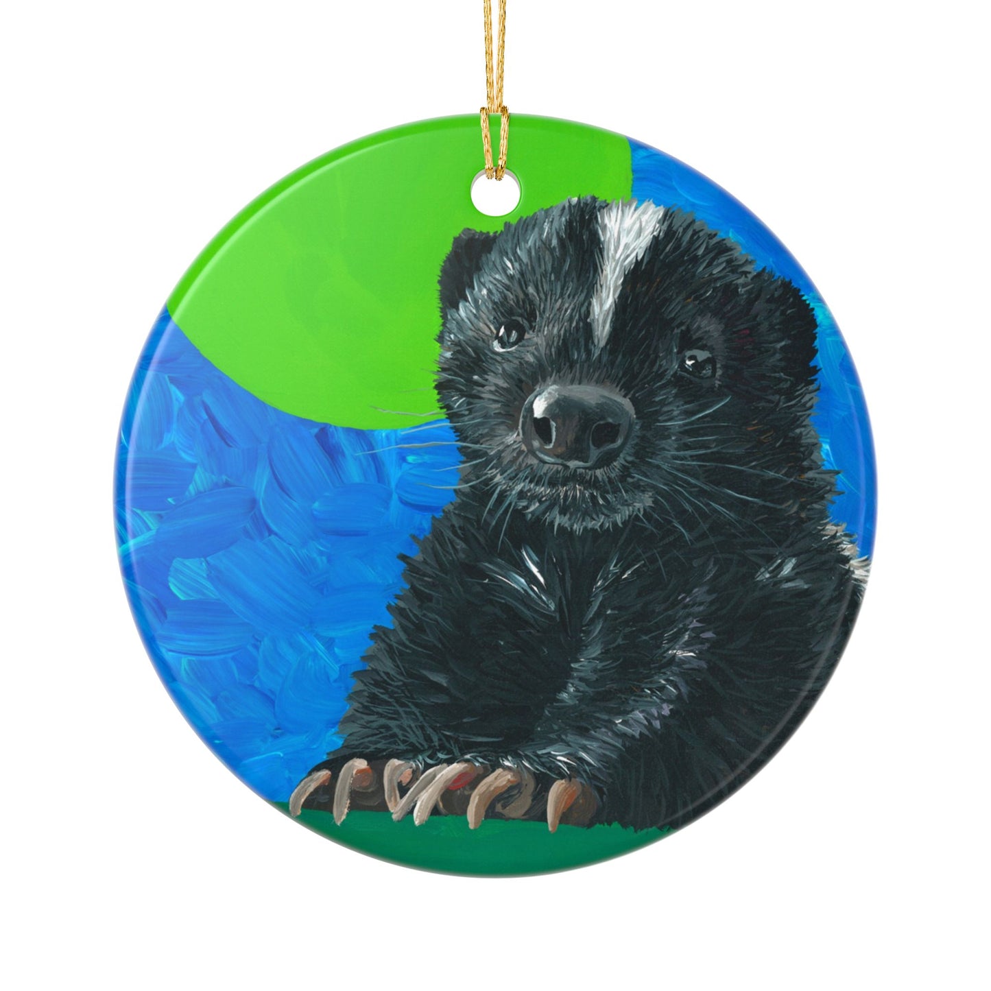 Skunk Ceramic Ornament (2-Side Print)