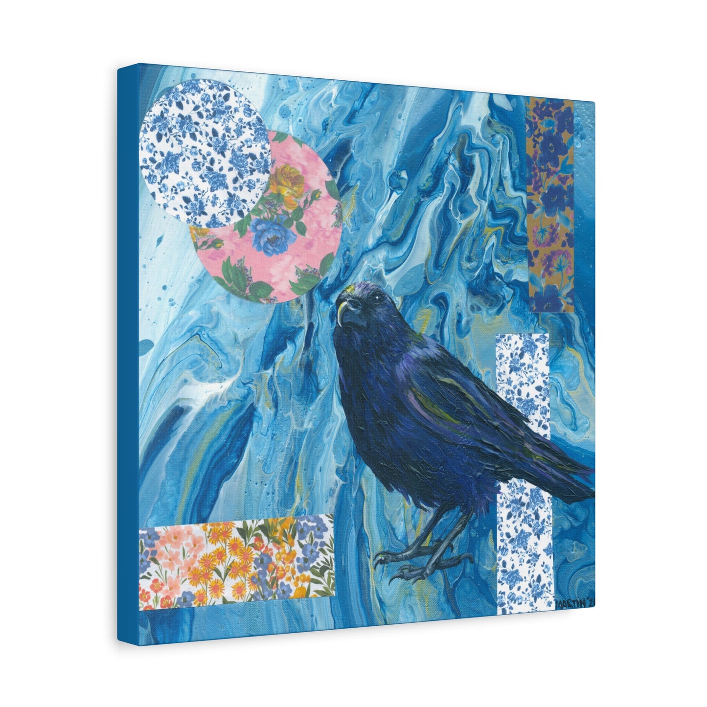 "Blue Crow" Matte Canvas, Stretched, 1.25"
