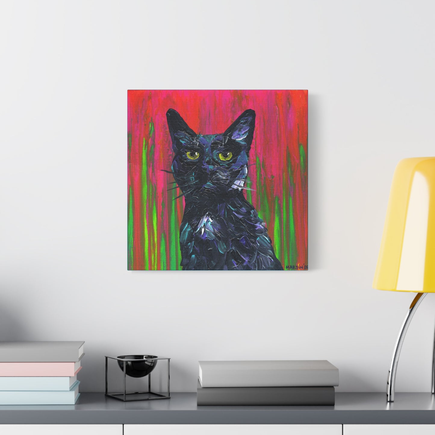 Abstract Black Cat Matte Canvas, Stretched, 1.25"