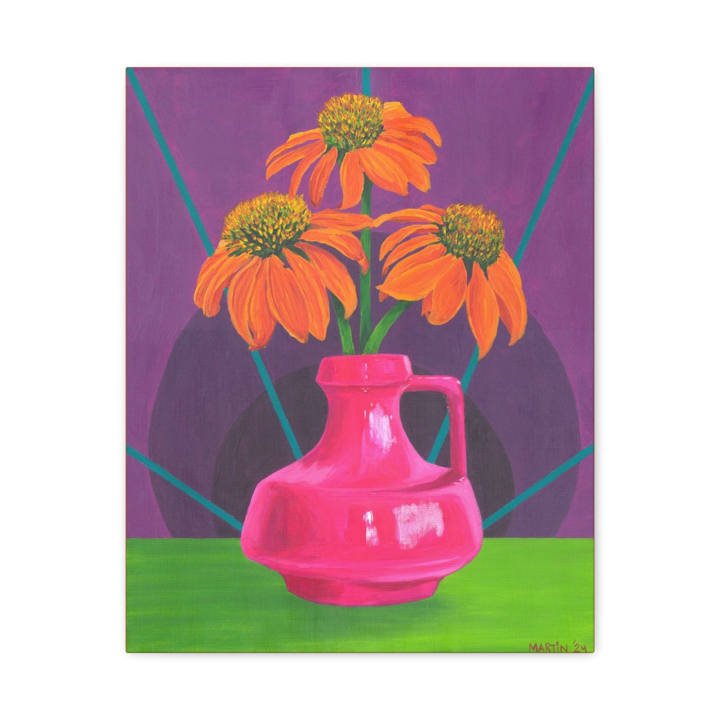 Orange Coneflowers Canvas Gallery Wrap
