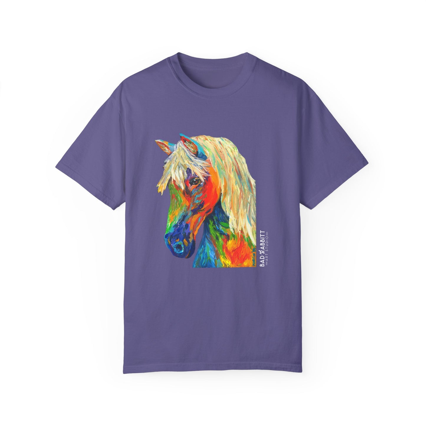 Rainbow Horse Unisex Garment-Dyed T-shirt