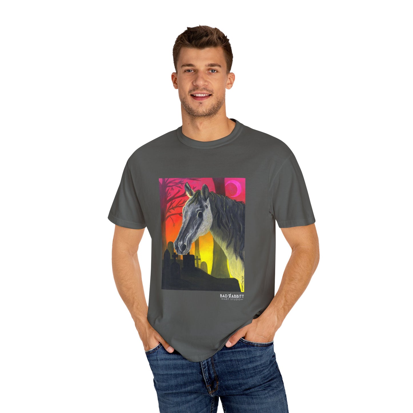 Halloween Horse Unisex Garment-Dyed T-shirt