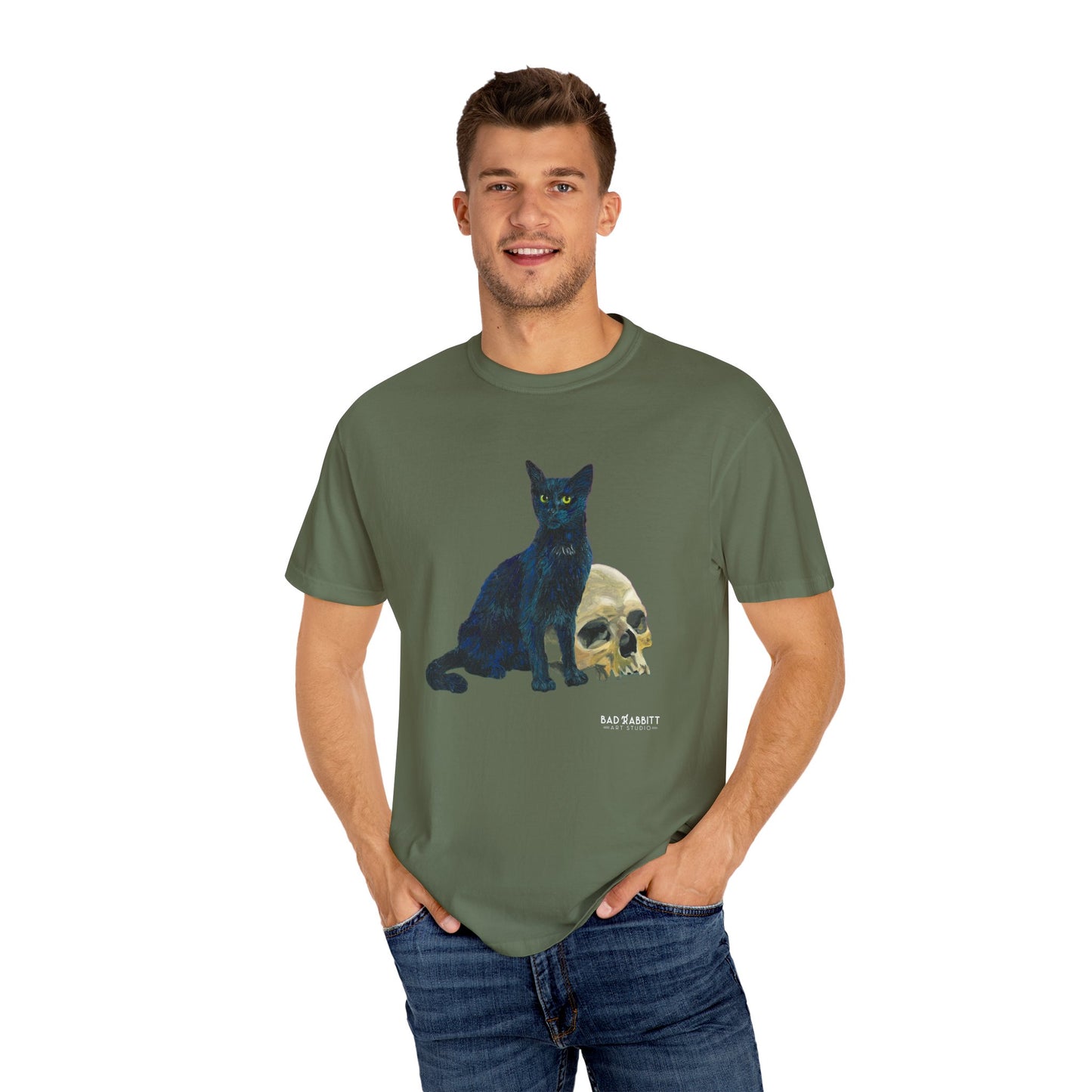 Gene Parmesan with the Skull of Dave's Enemy Unisex Garment-Dyed T-shirt