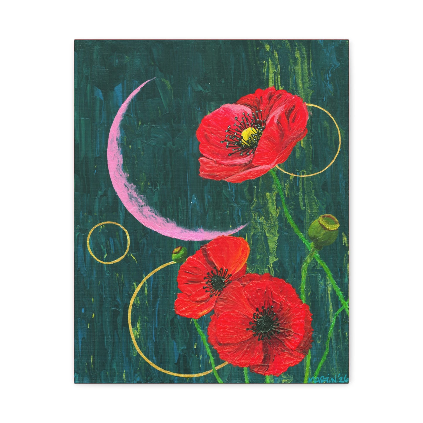 "Poppies" Matte Canvas, Stretched, 1.25"