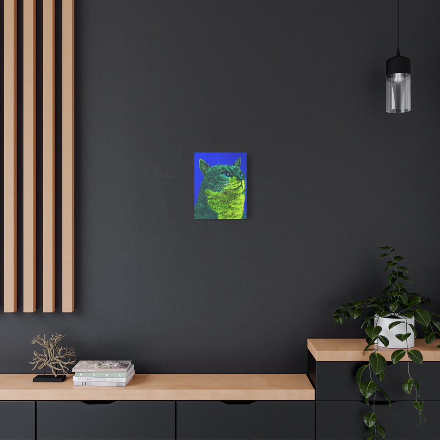 Green Tabby Cat Canvas Gallery Wrap