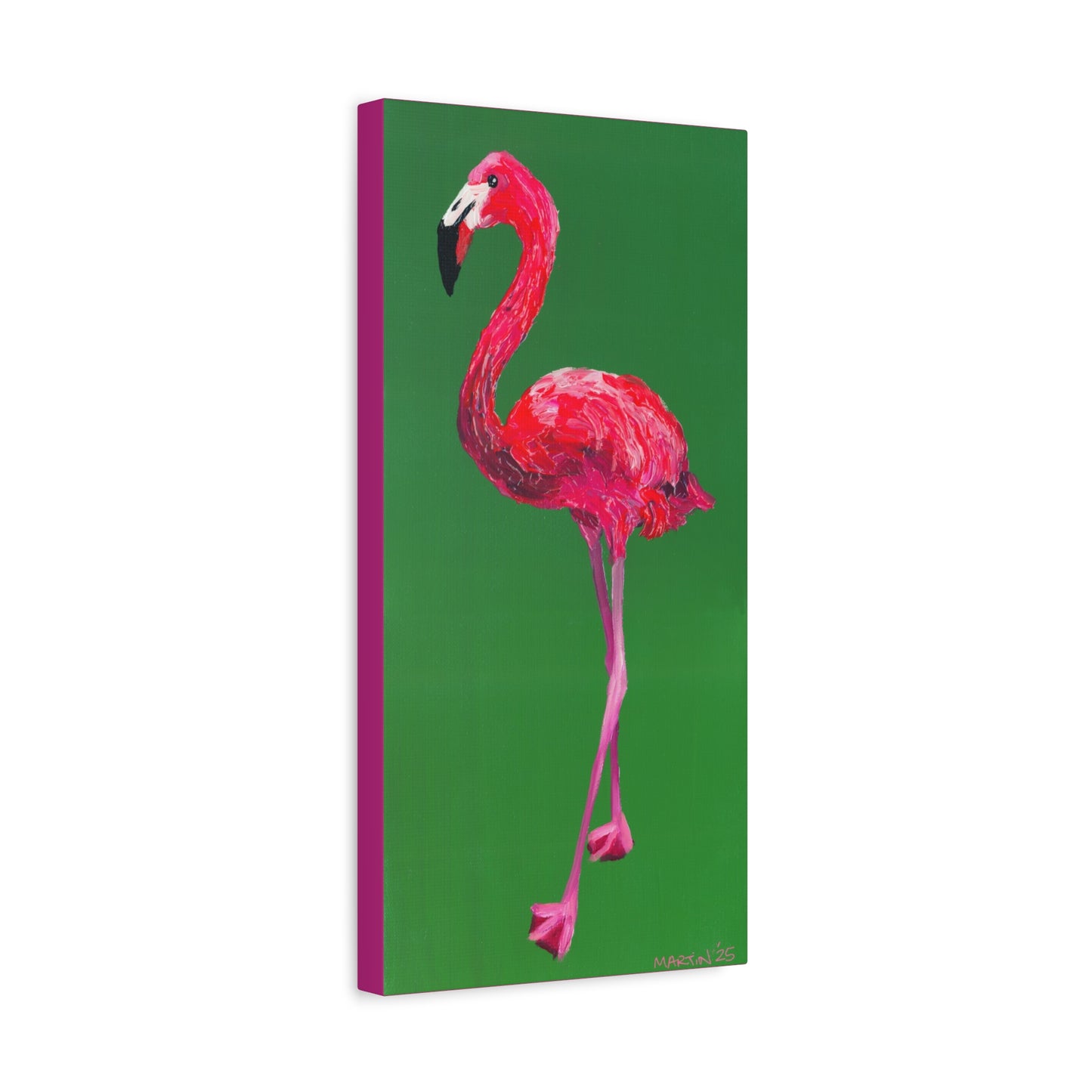 Magenta Flamingo Matte Canvas, Stretched, 1.25"