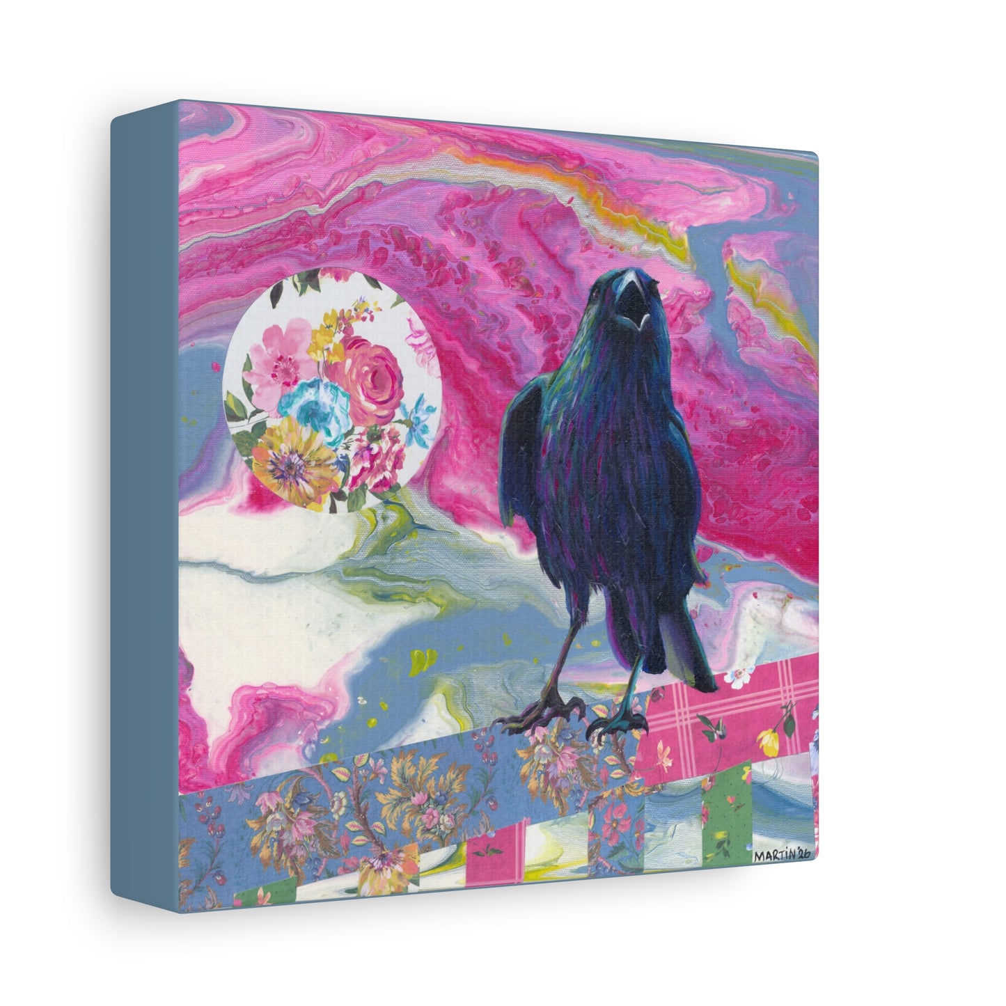 "Pink Crow" Matte Canvas, Stretched, 1.25"