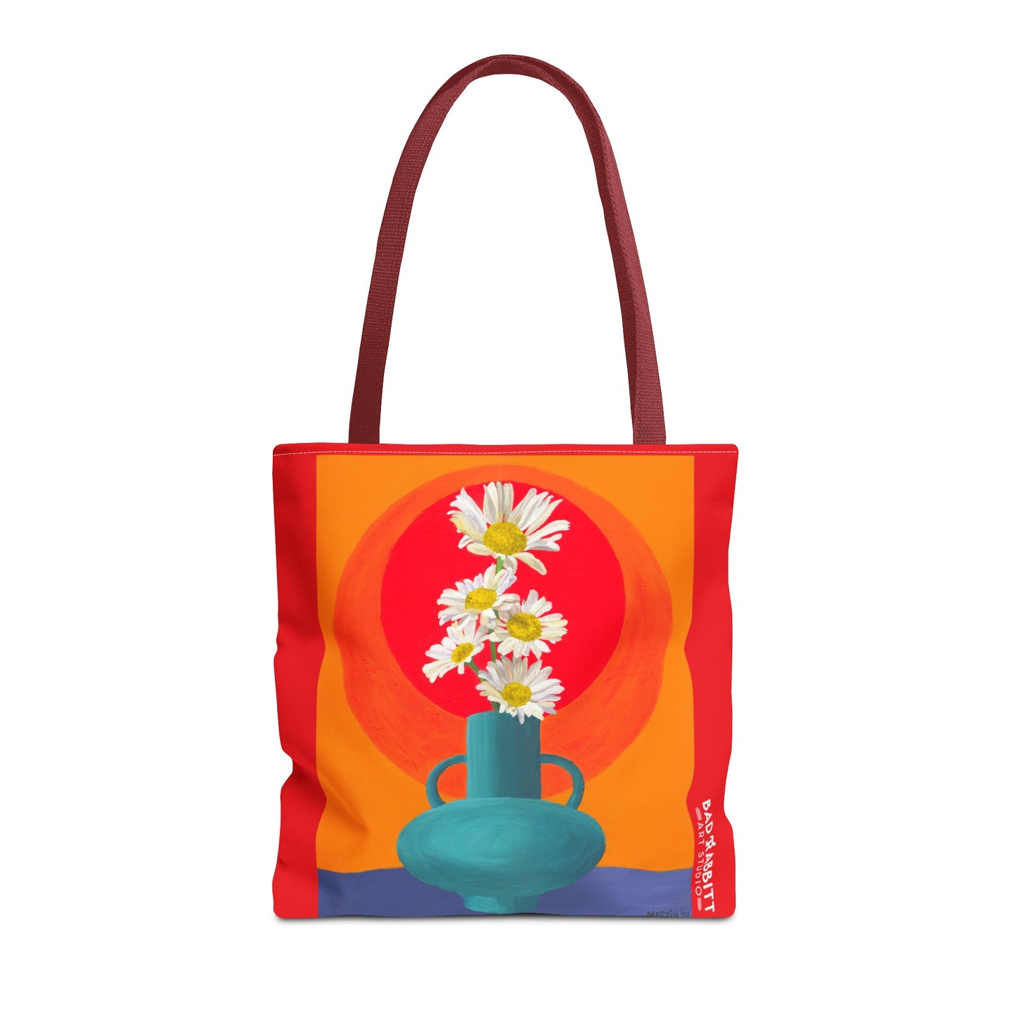 Wild Daisies in Teal Vase Tote Bag (AOP)