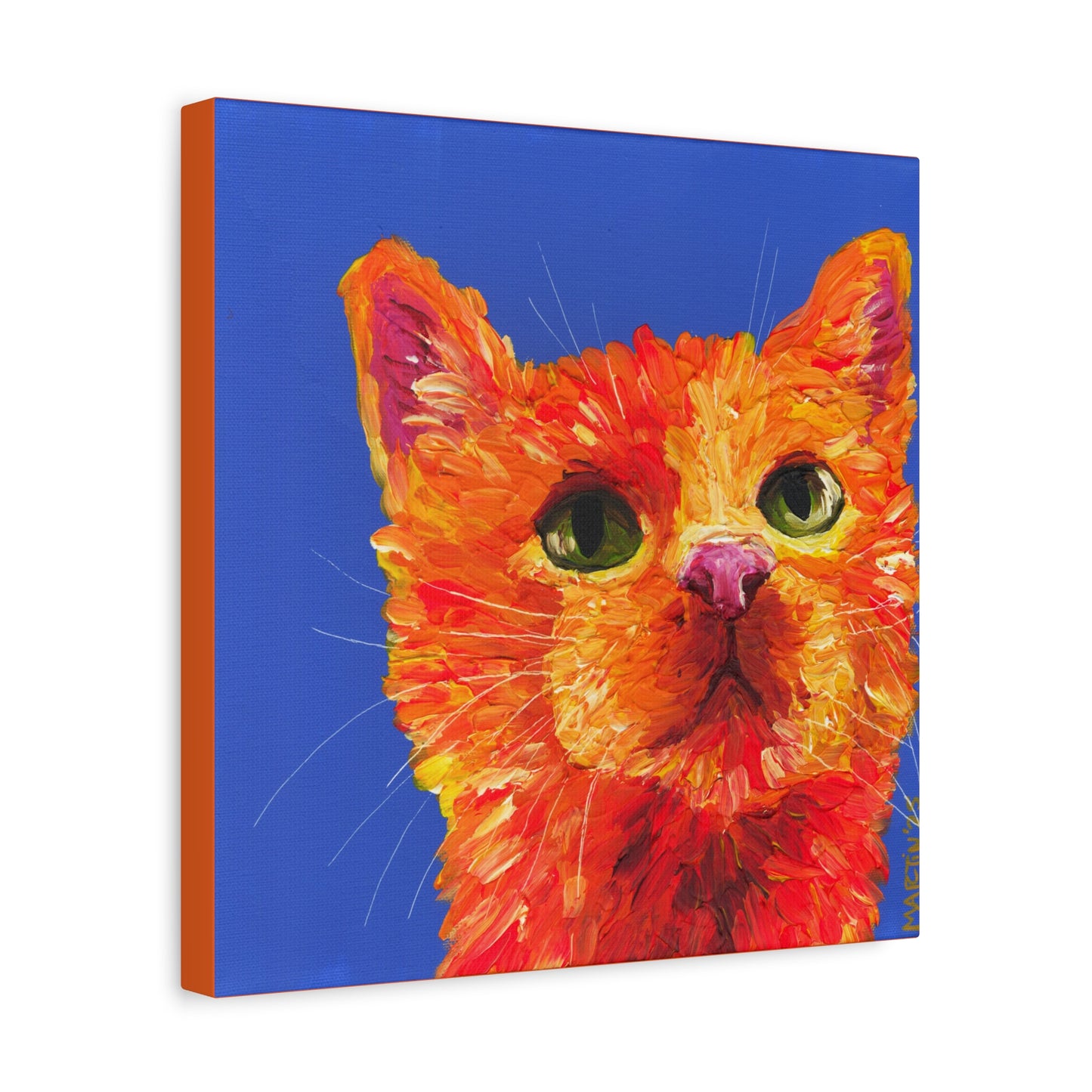 Funky Orange Cat Matte Canvas, Stretched, 1.25"