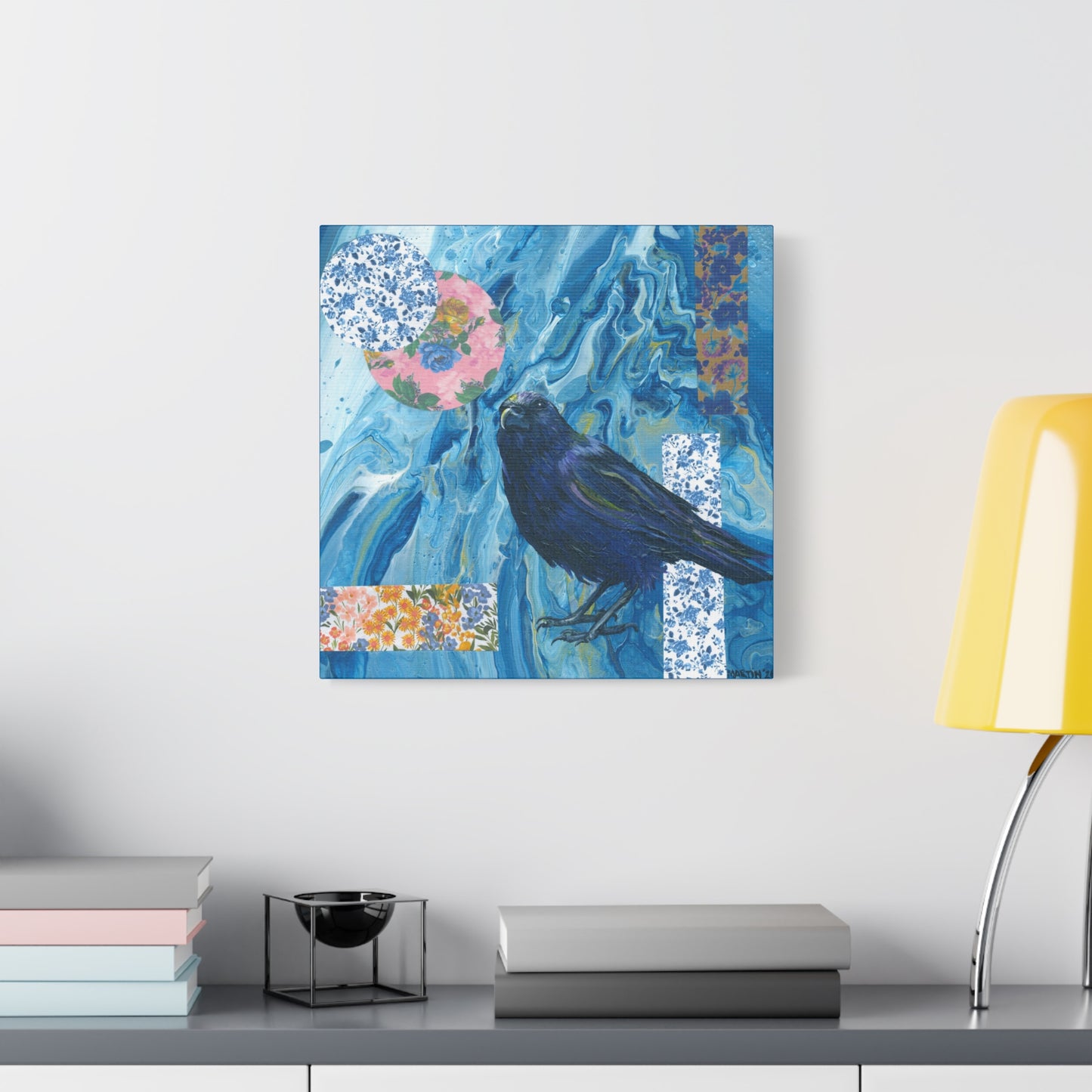 "Blue Crow" Matte Canvas, Stretched, 1.25"