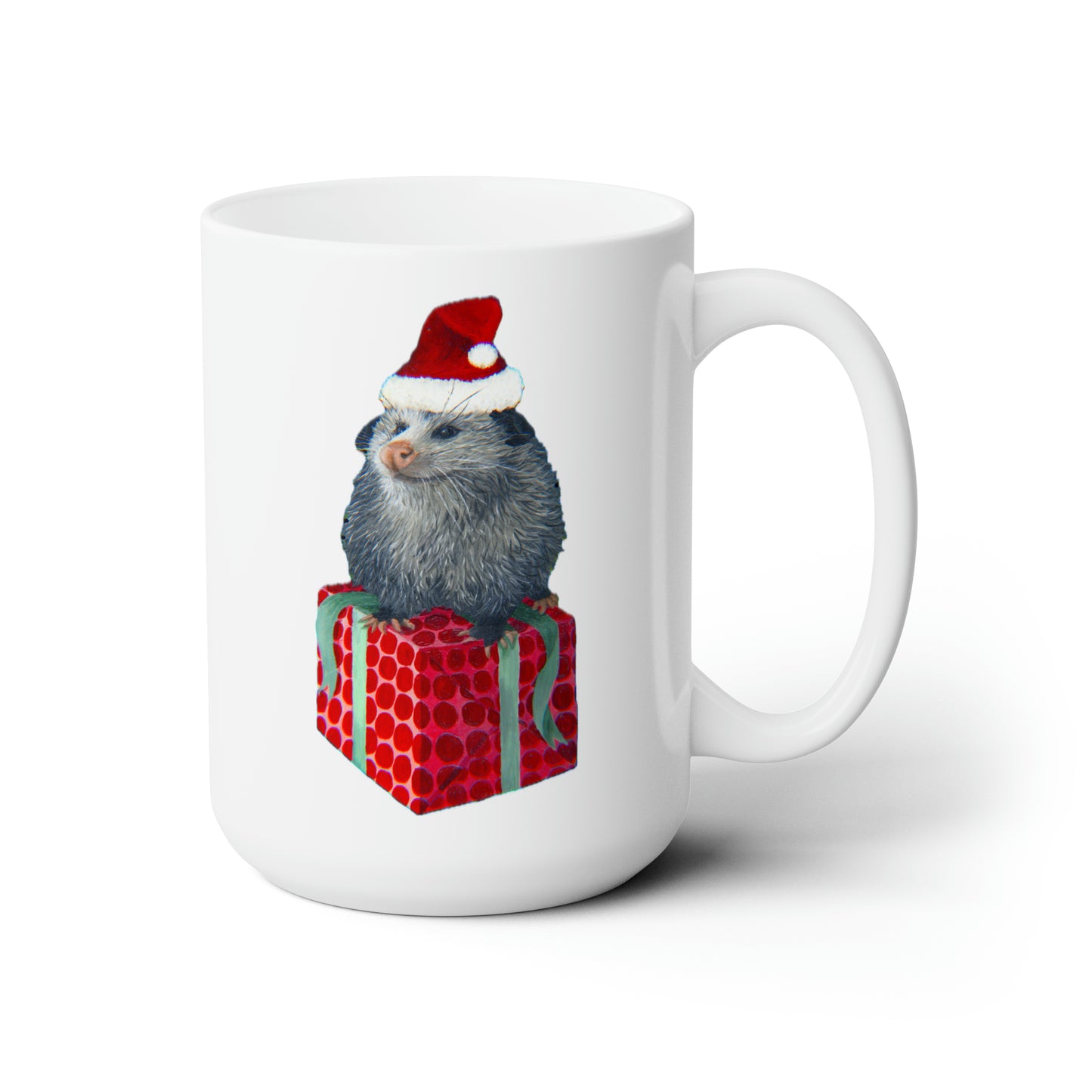 Christmas Opossum Ceramic Mug 15oz
